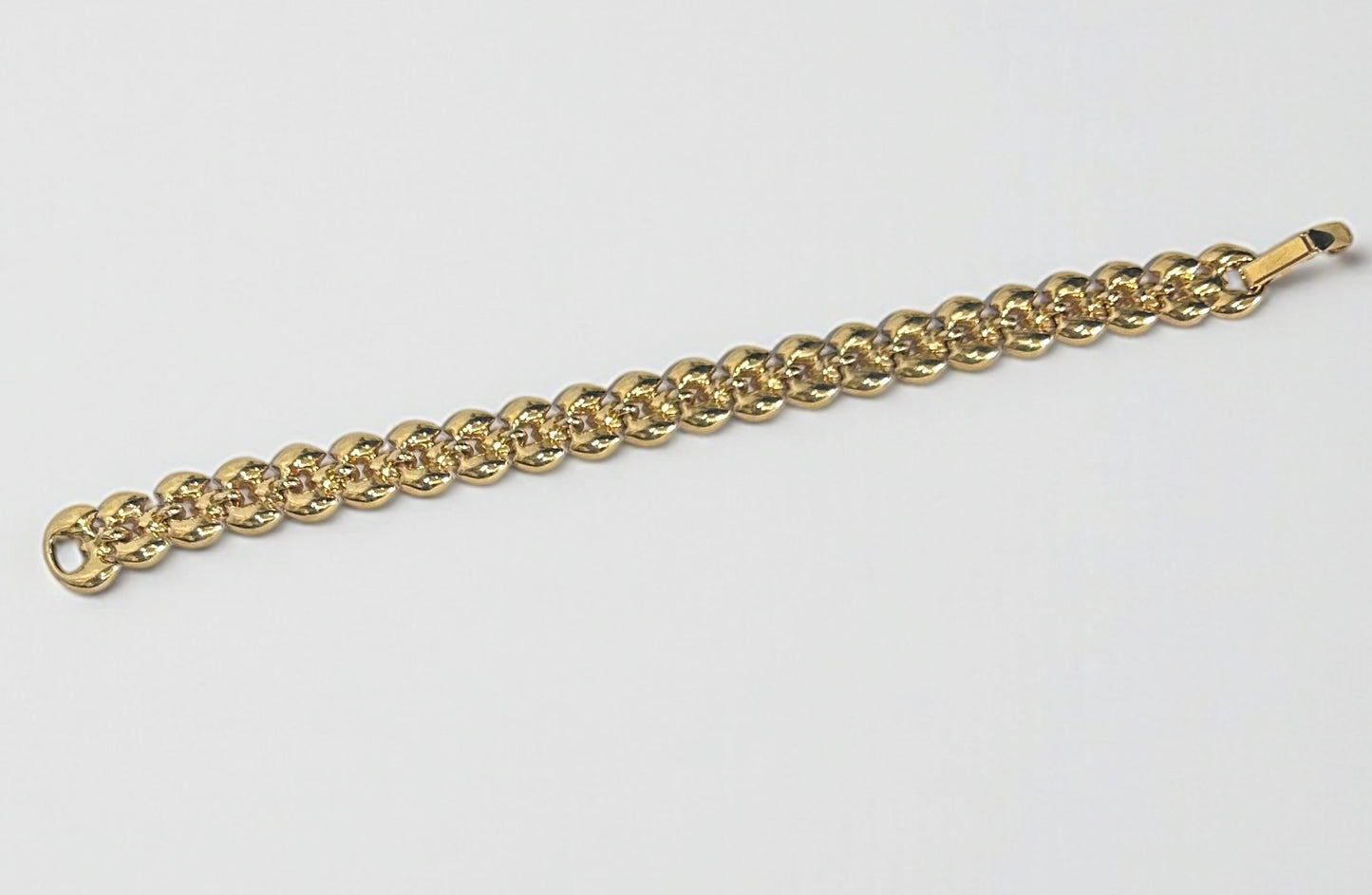 Vintage Reversible Gold-Plated Bracelet with Crystals