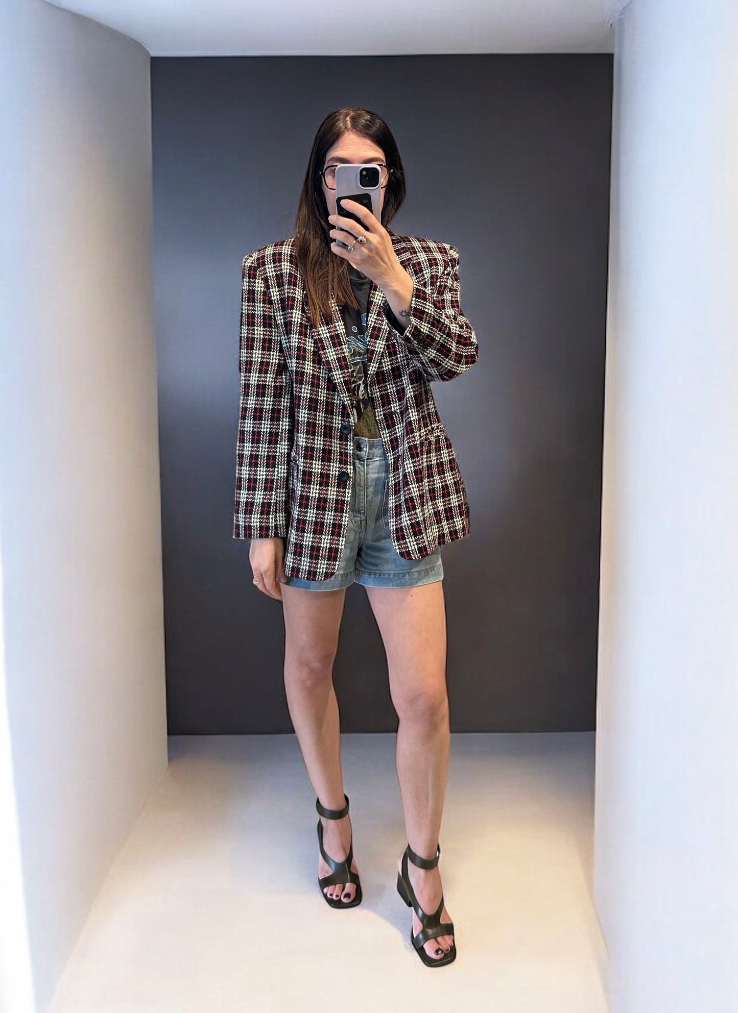 Vintage 1980s Checked Blazer
