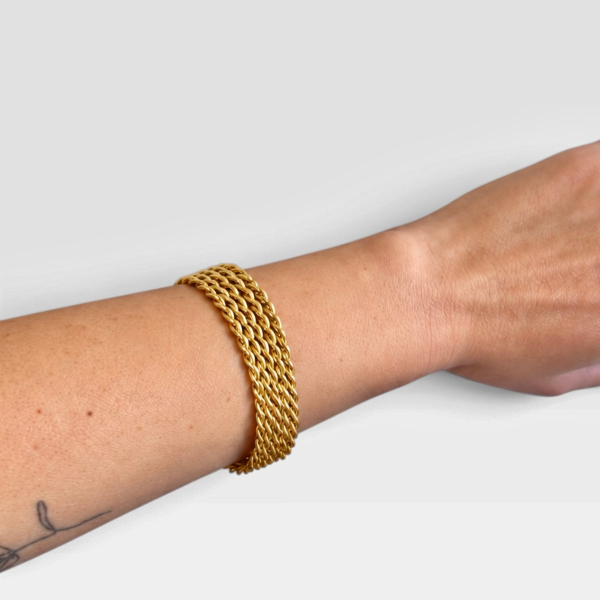 Vintage Gold-Tone Woven Cuff Bracelet | 1990s