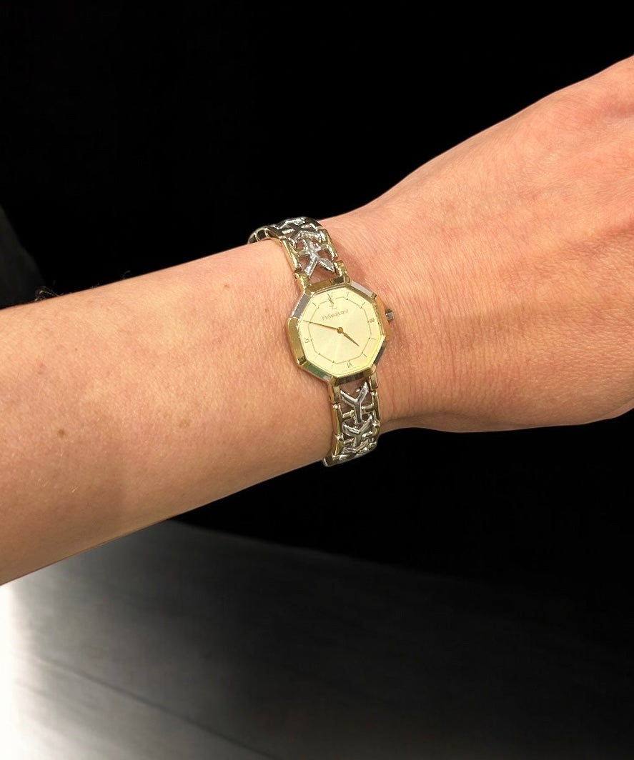 Vintage Ysl gold &silver watch