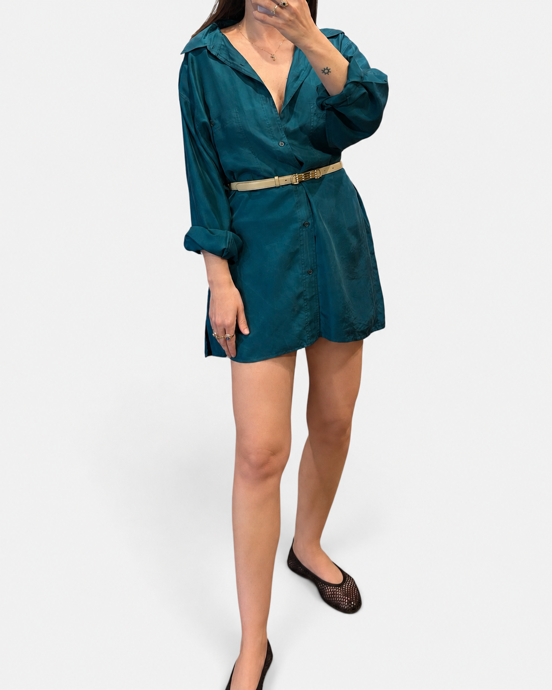 Vintage 100% Silk Oversized Shirt|Late 1990s