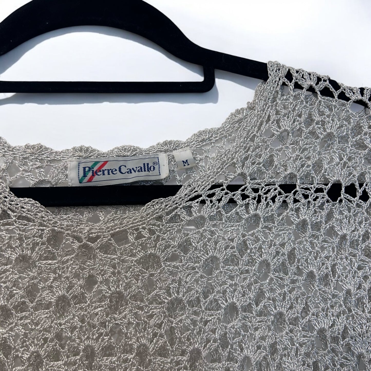 Vintage Crochet Metallic Top