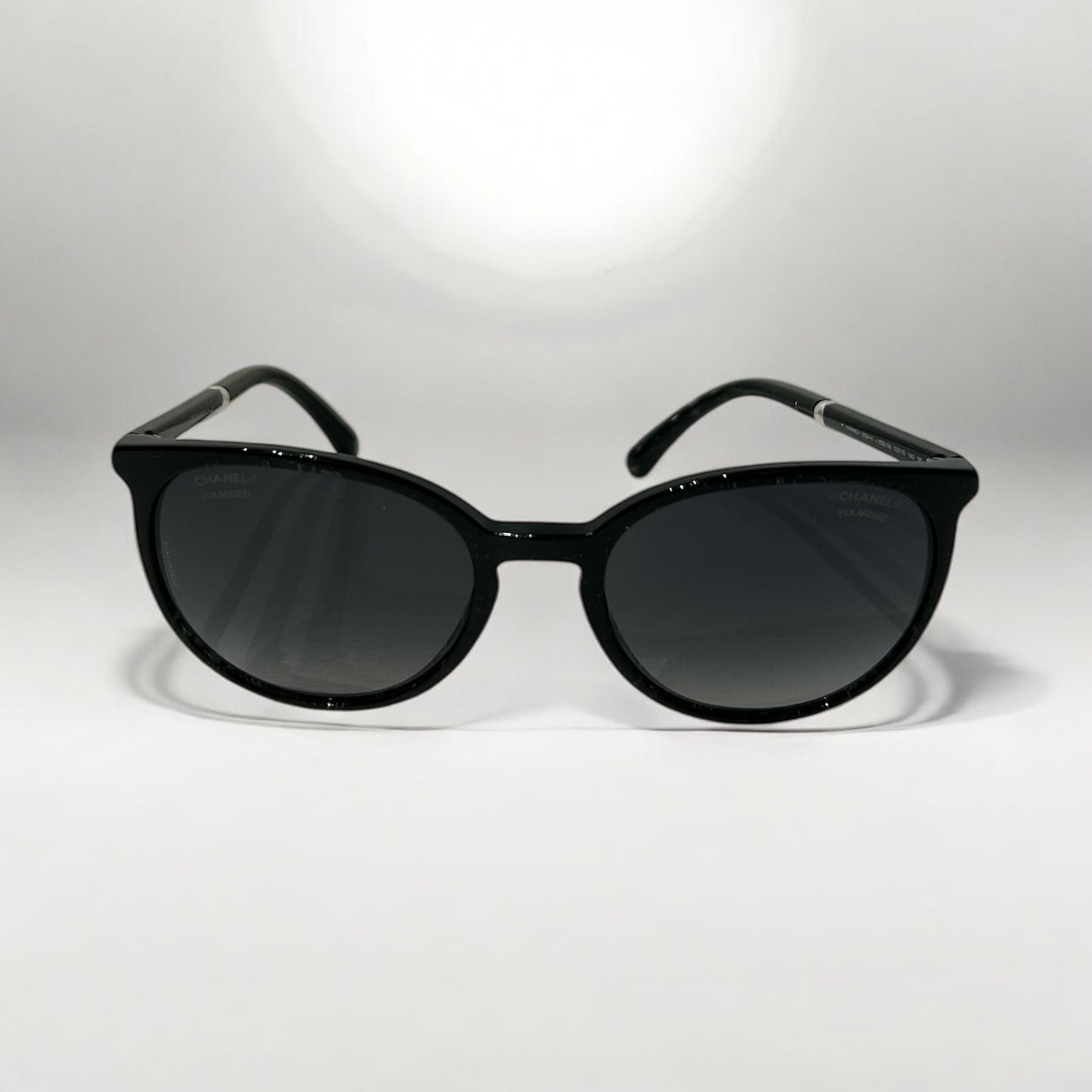 Chanel Black glitter polarized sunglasses