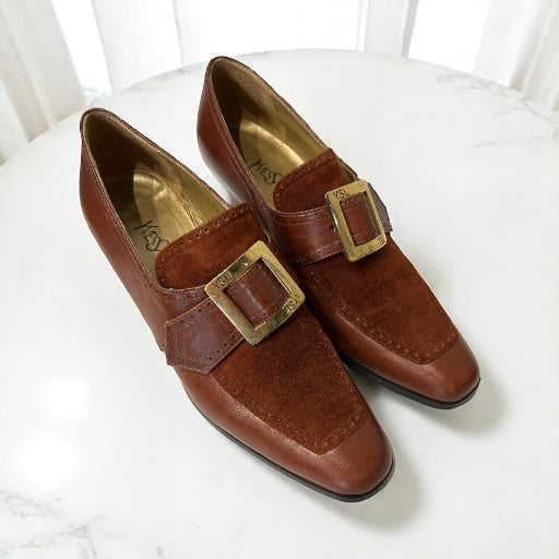 Vintage Ysl suede heeled shoes