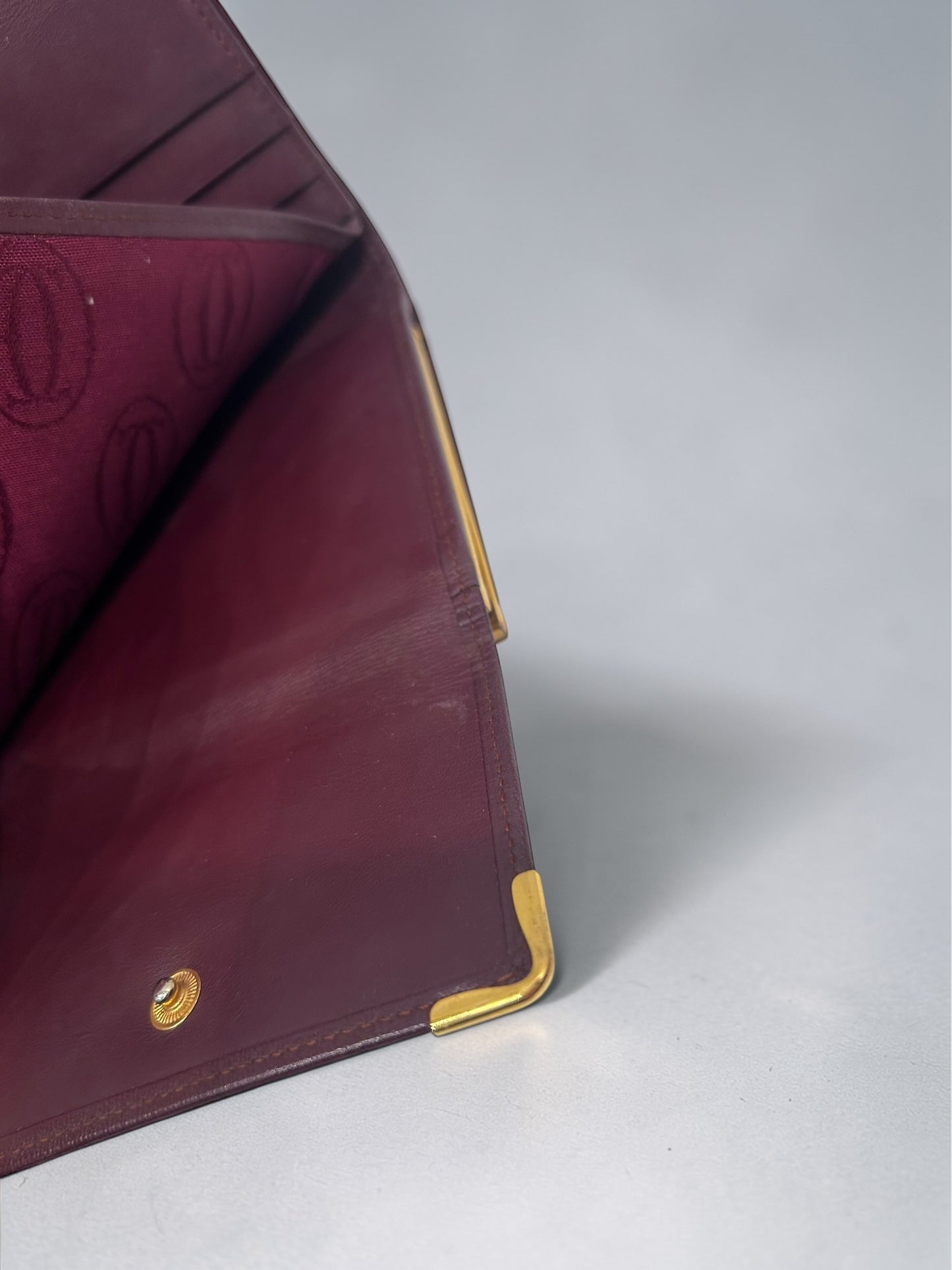 Vintage Cartier Bordeaux Leather Wallet| 1980s