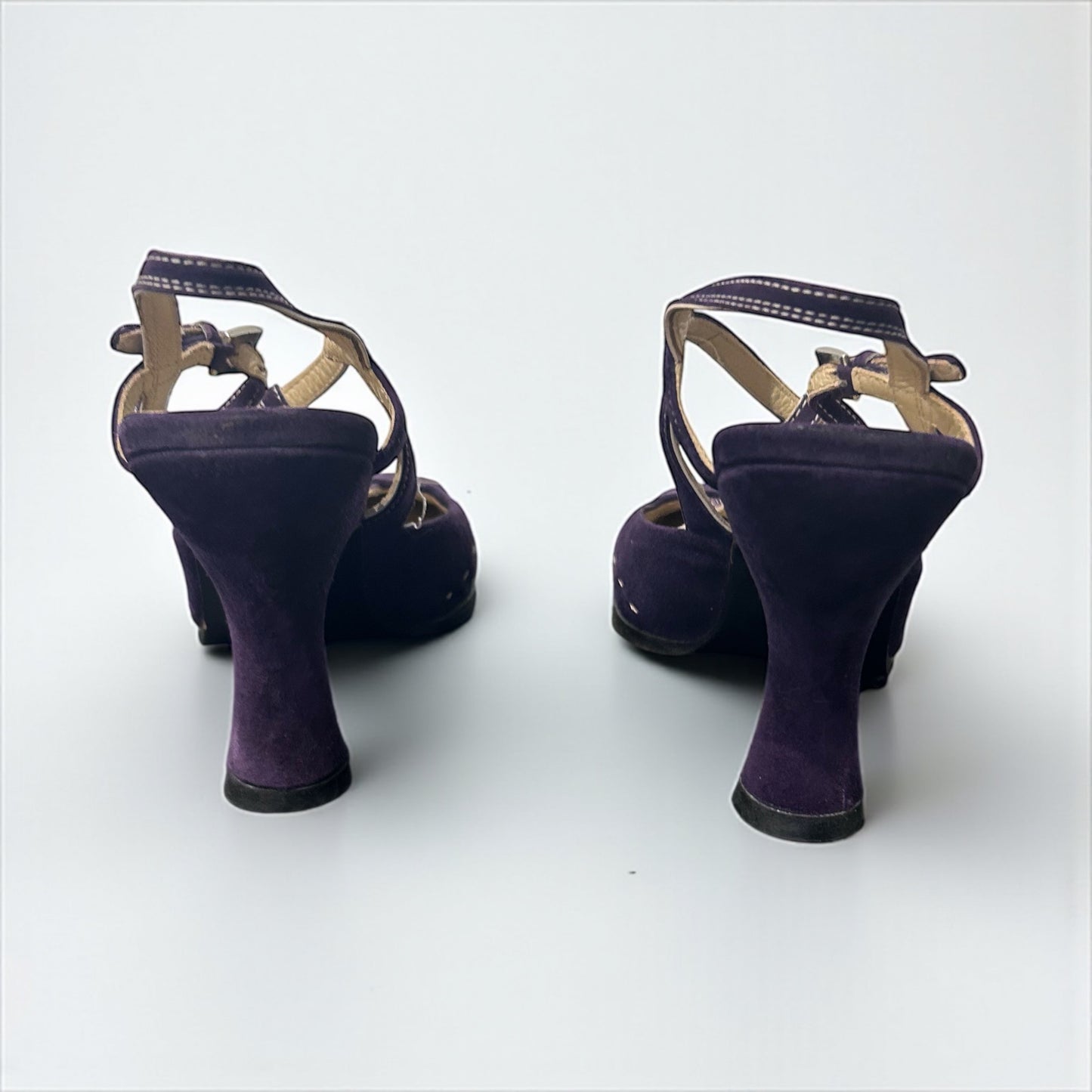 Vintage Prada Suede Slingback with Contrast Stitching