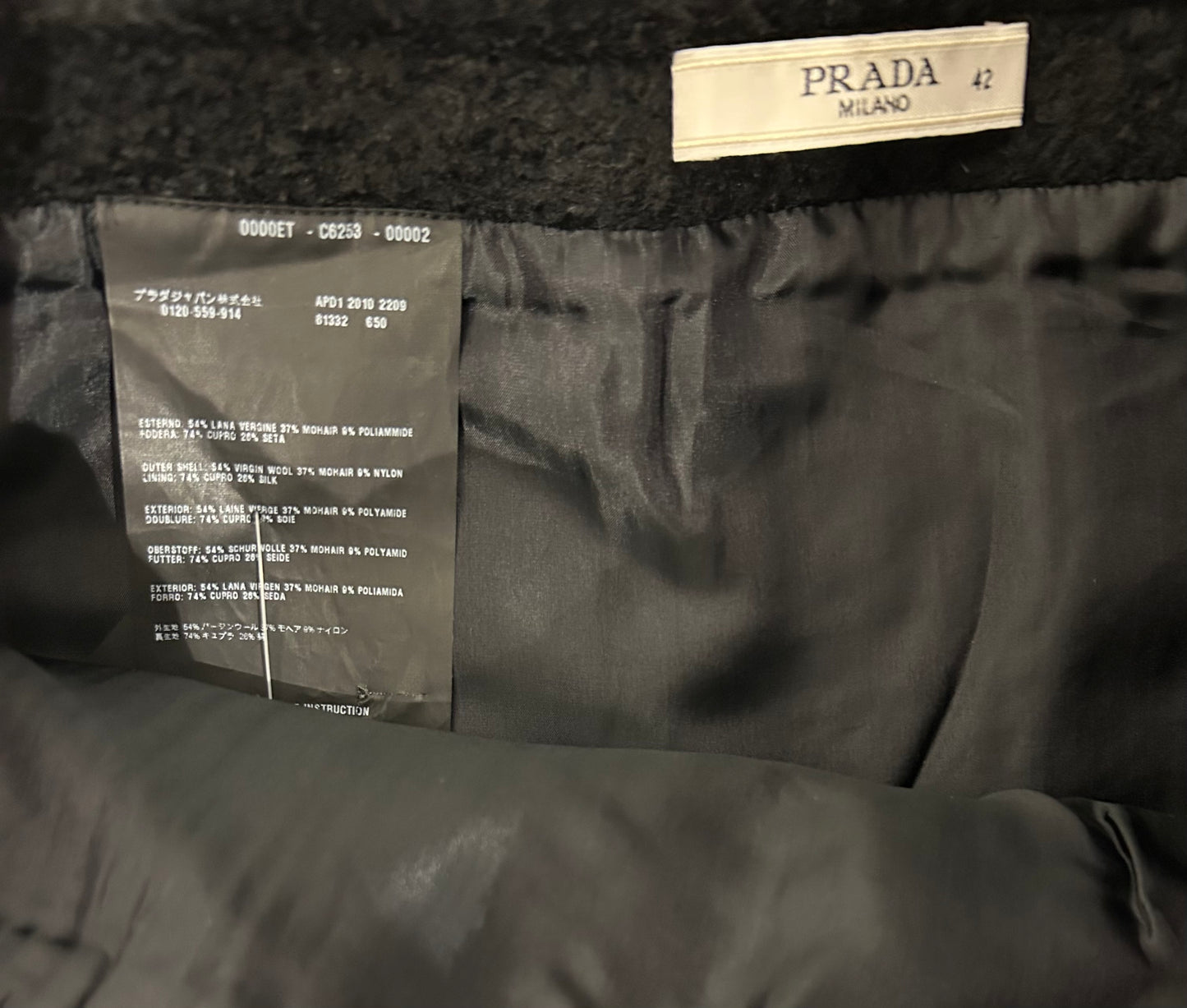 Prada wool mini skirt