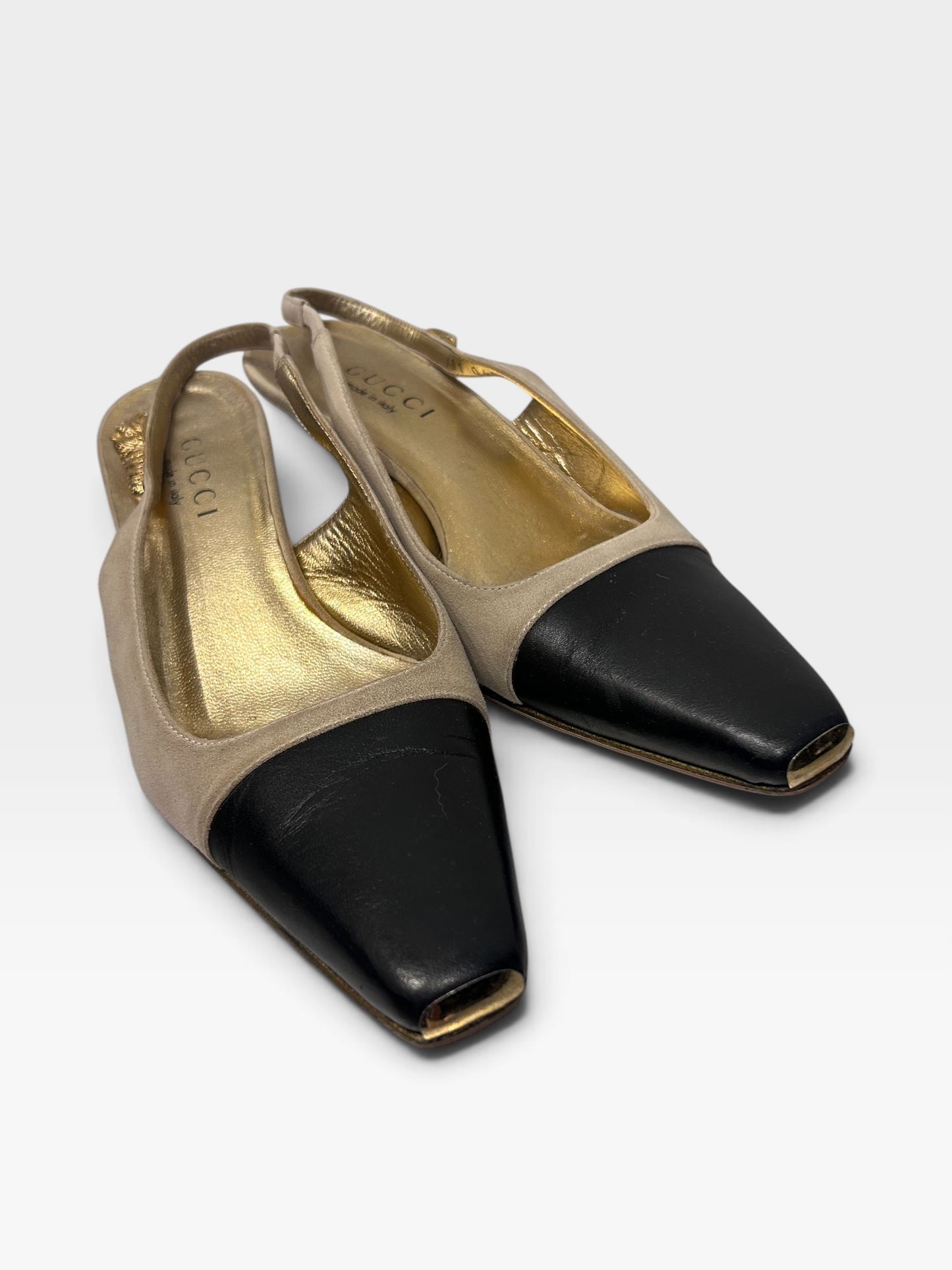 Vintage Gucci Snake Head Slingback Kitten Heels | Late 1990s
