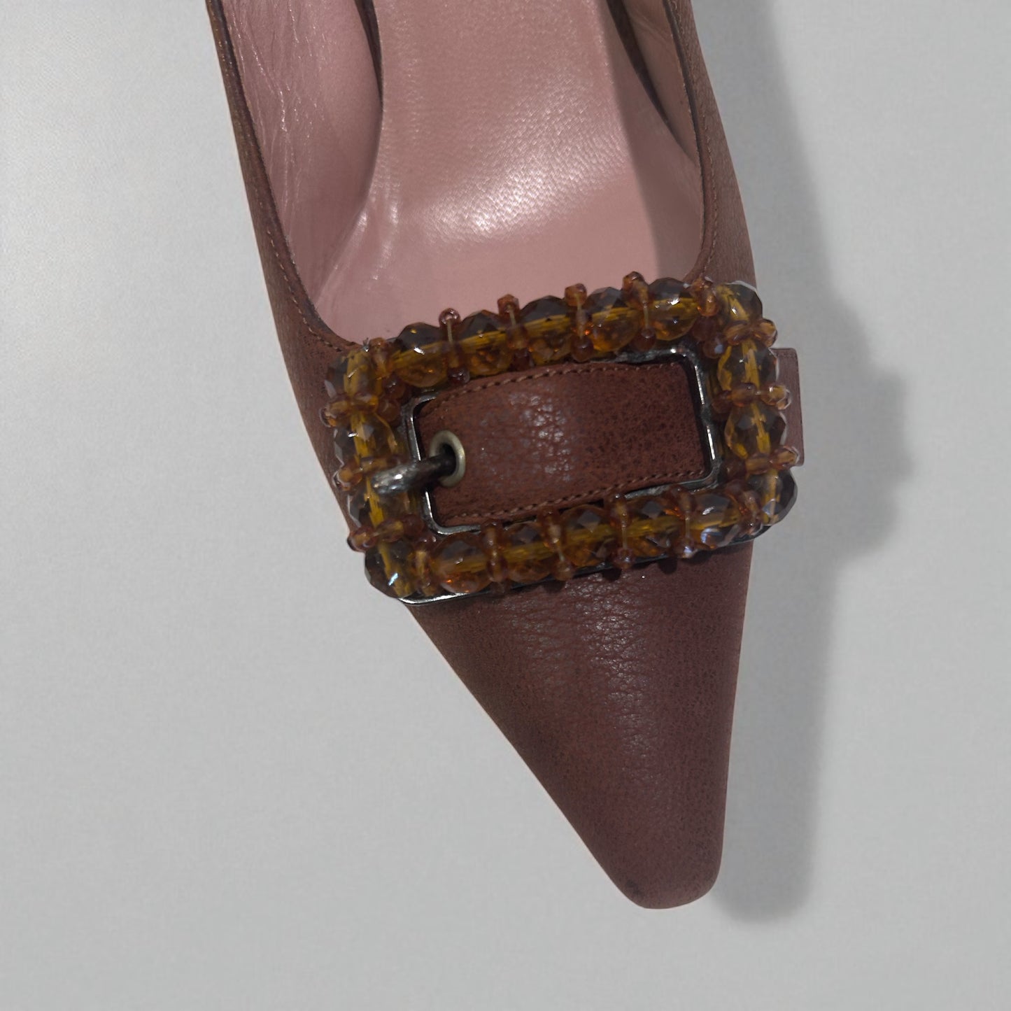 Vintage Prada leather mules