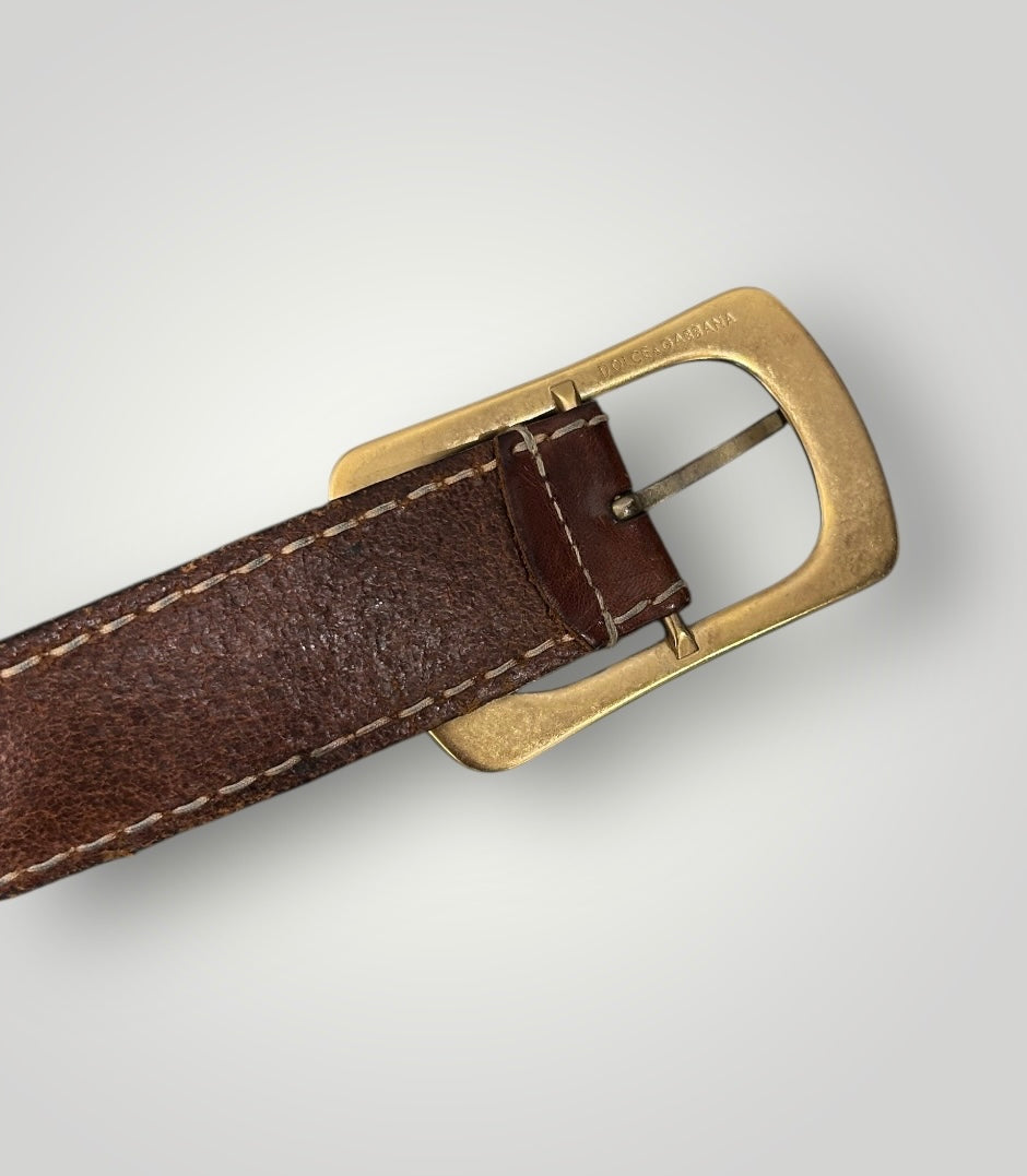 Dolce & Gabbana Brown Leather Belt