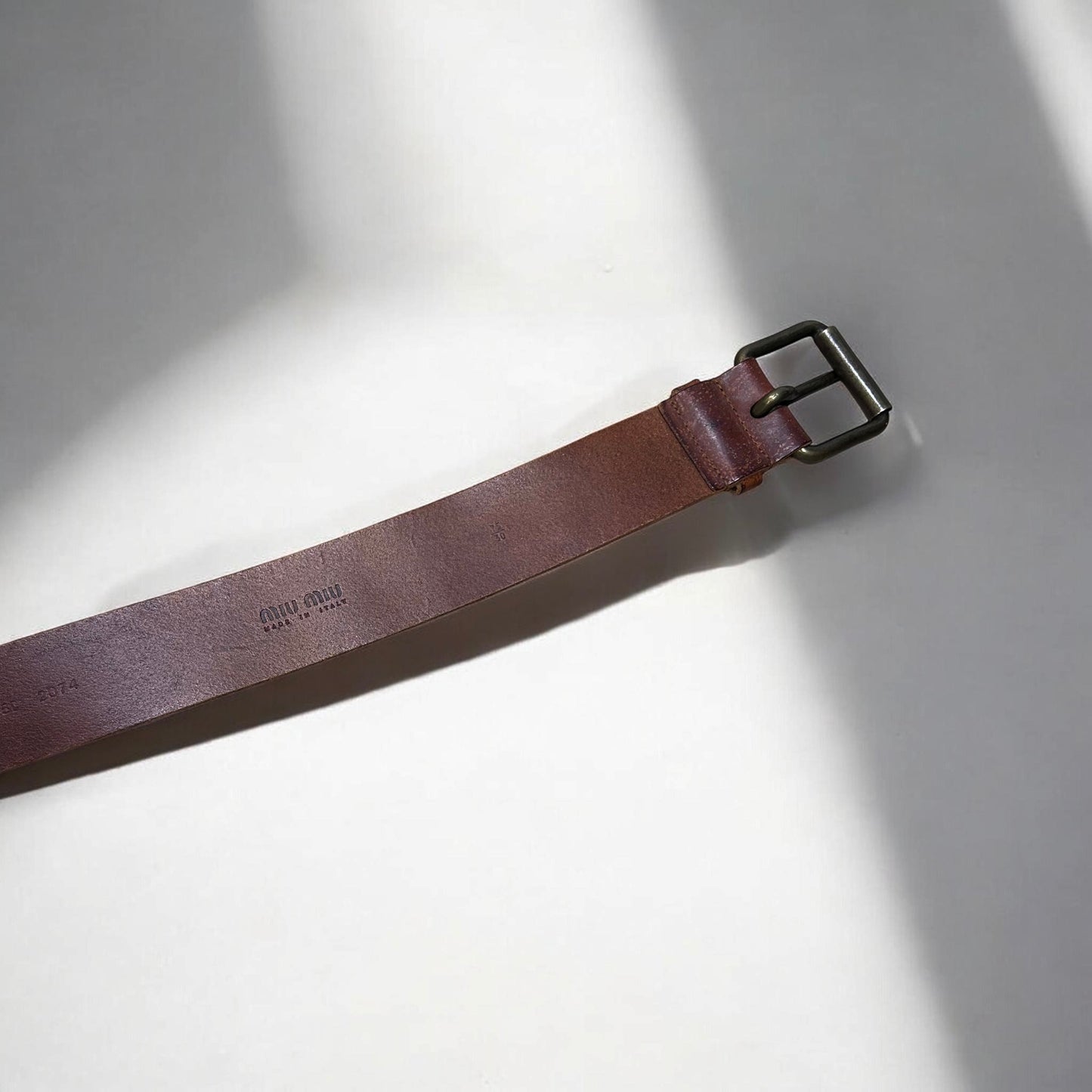 Miu Miu Distressed Leather Belt | Mid 2000s Archival Piece