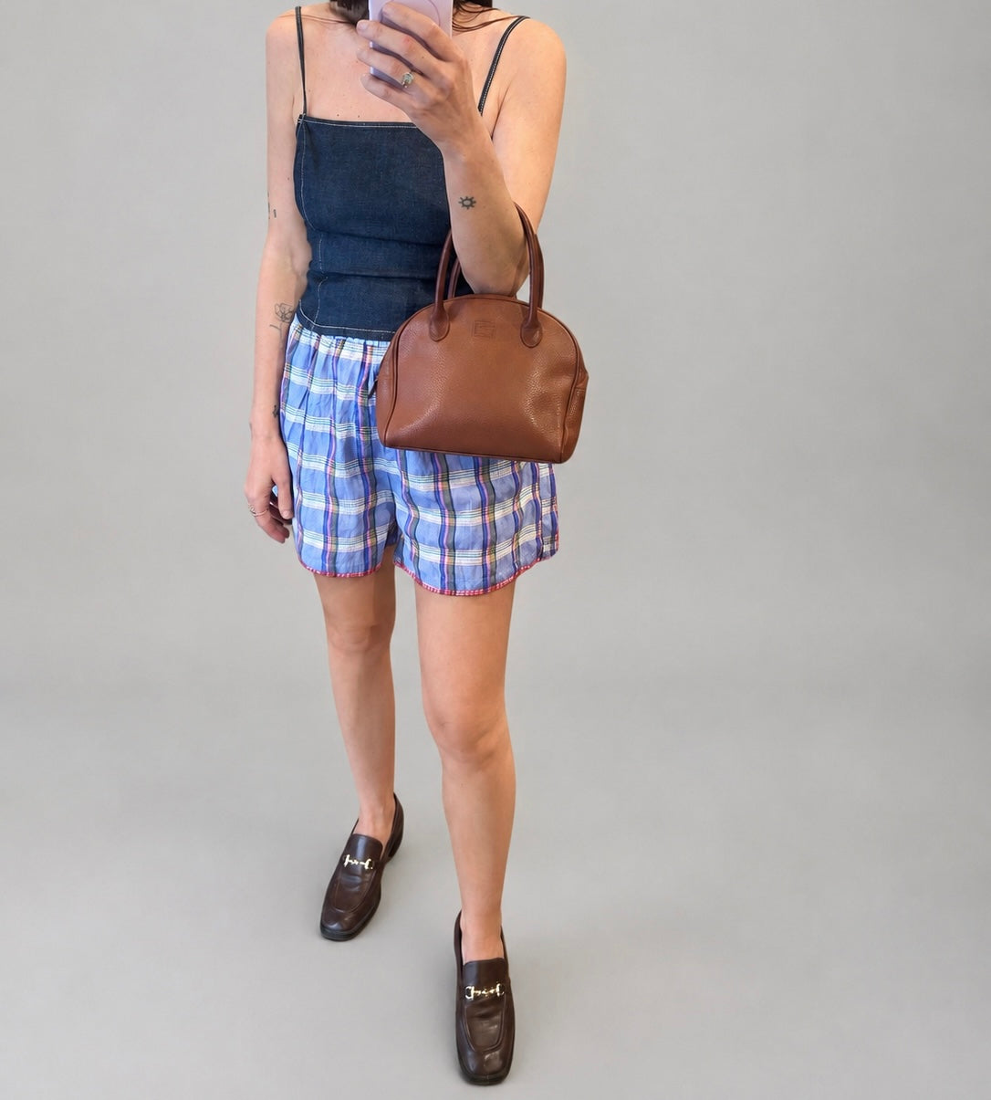 Vintage Burberry Brown Leather Dome Handbag | Late 1990s – Early 2000s