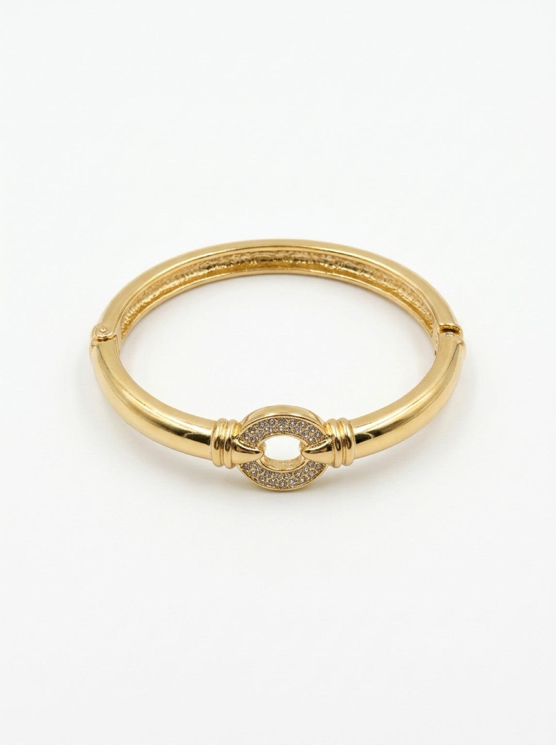 Vintage Gold-Plated Crystal Bangle | 1990s
