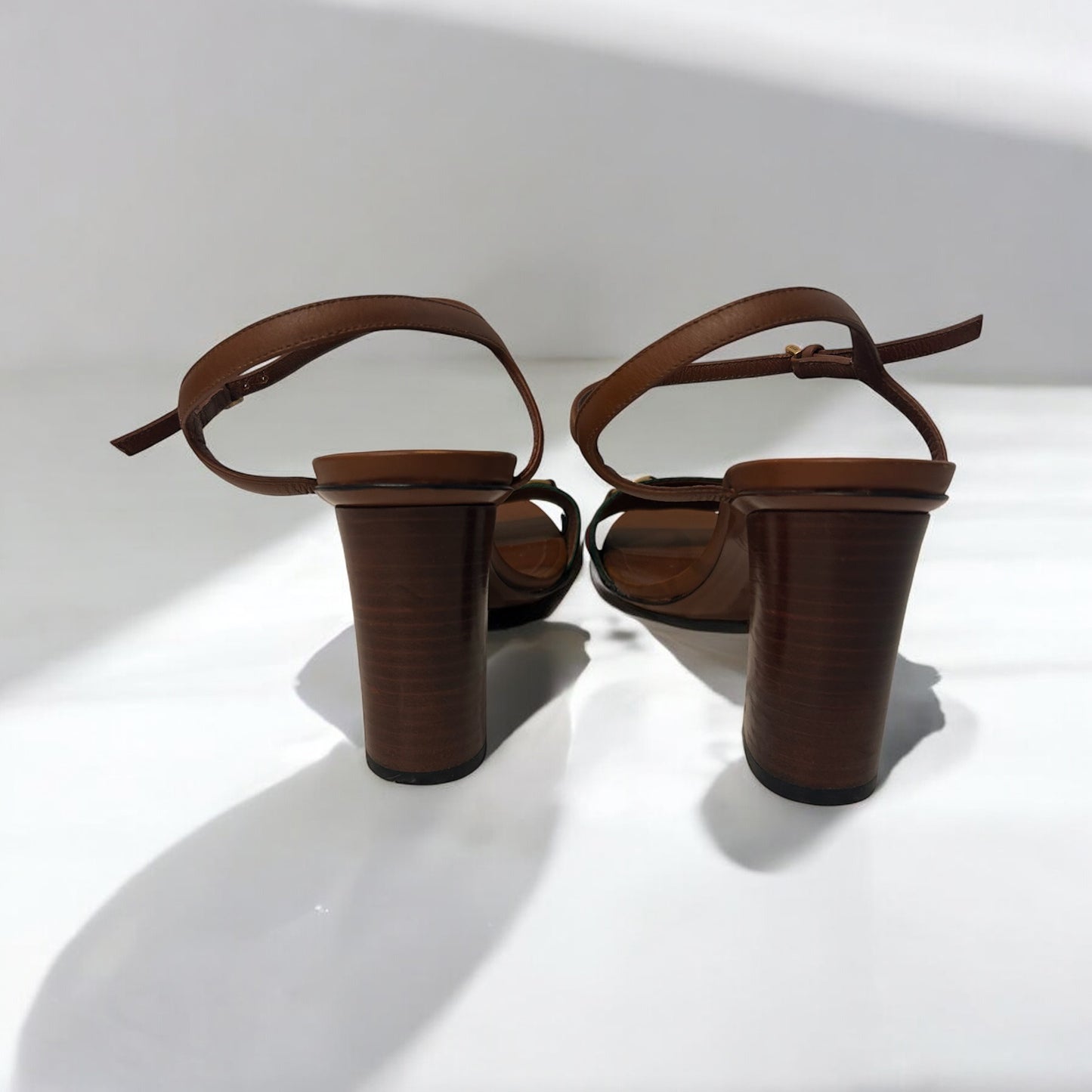 Gucci Brown Leather Horsebit Sandals