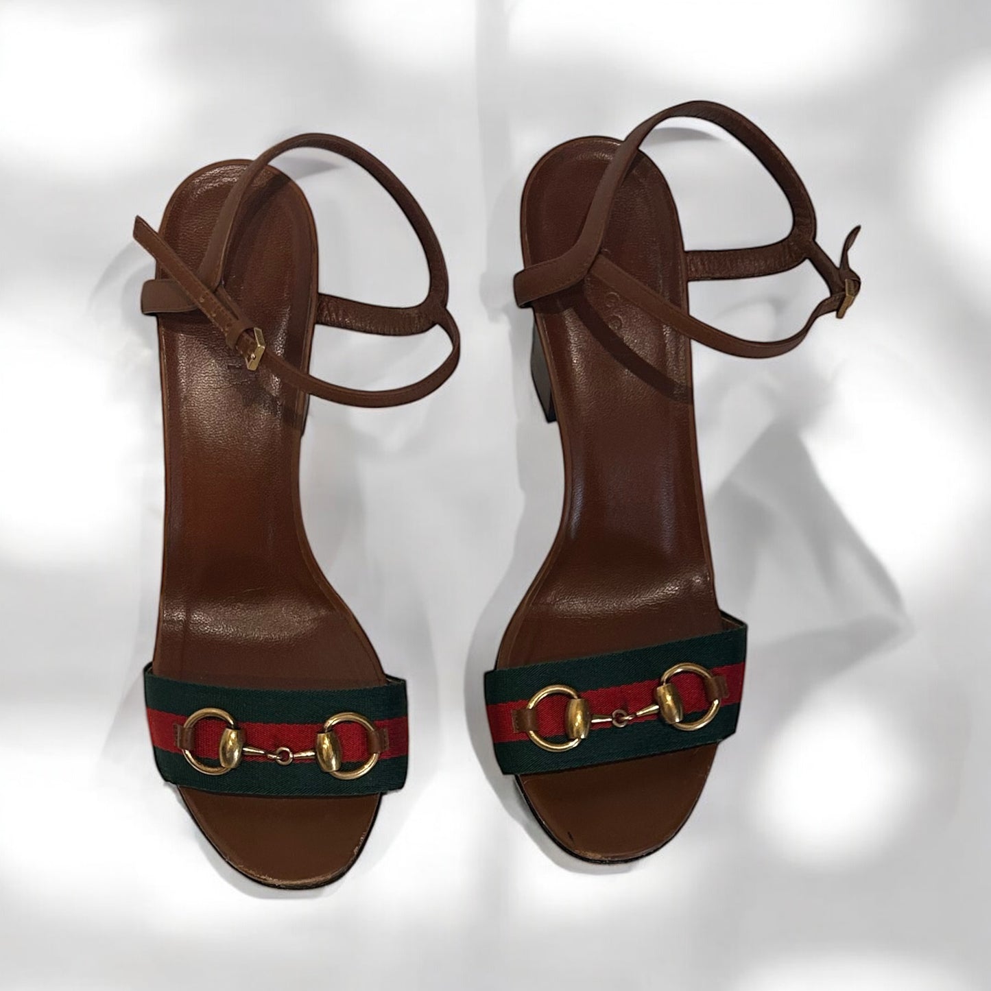 Gucci Brown Leather Horsebit Sandals