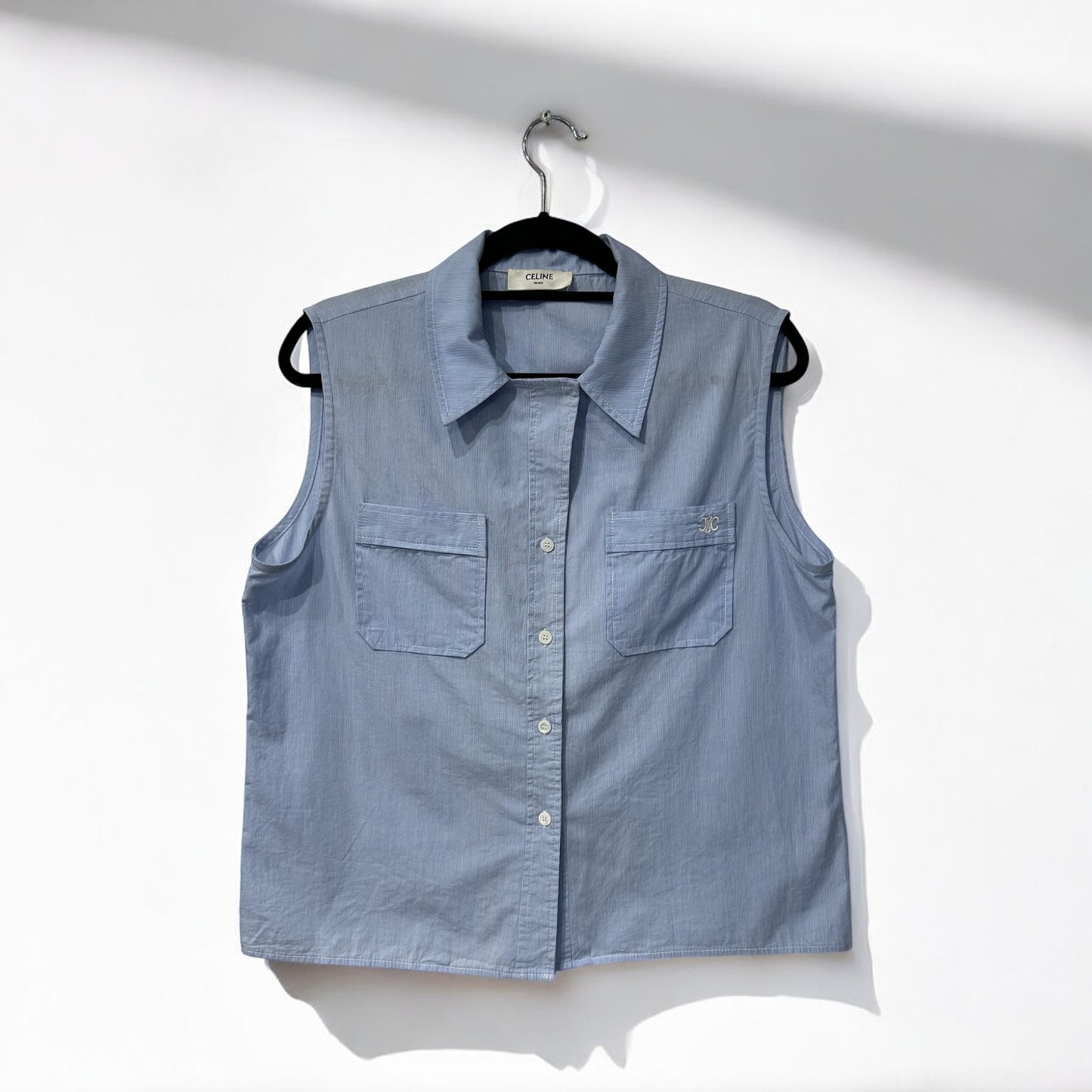 Celine blue sleeveless top