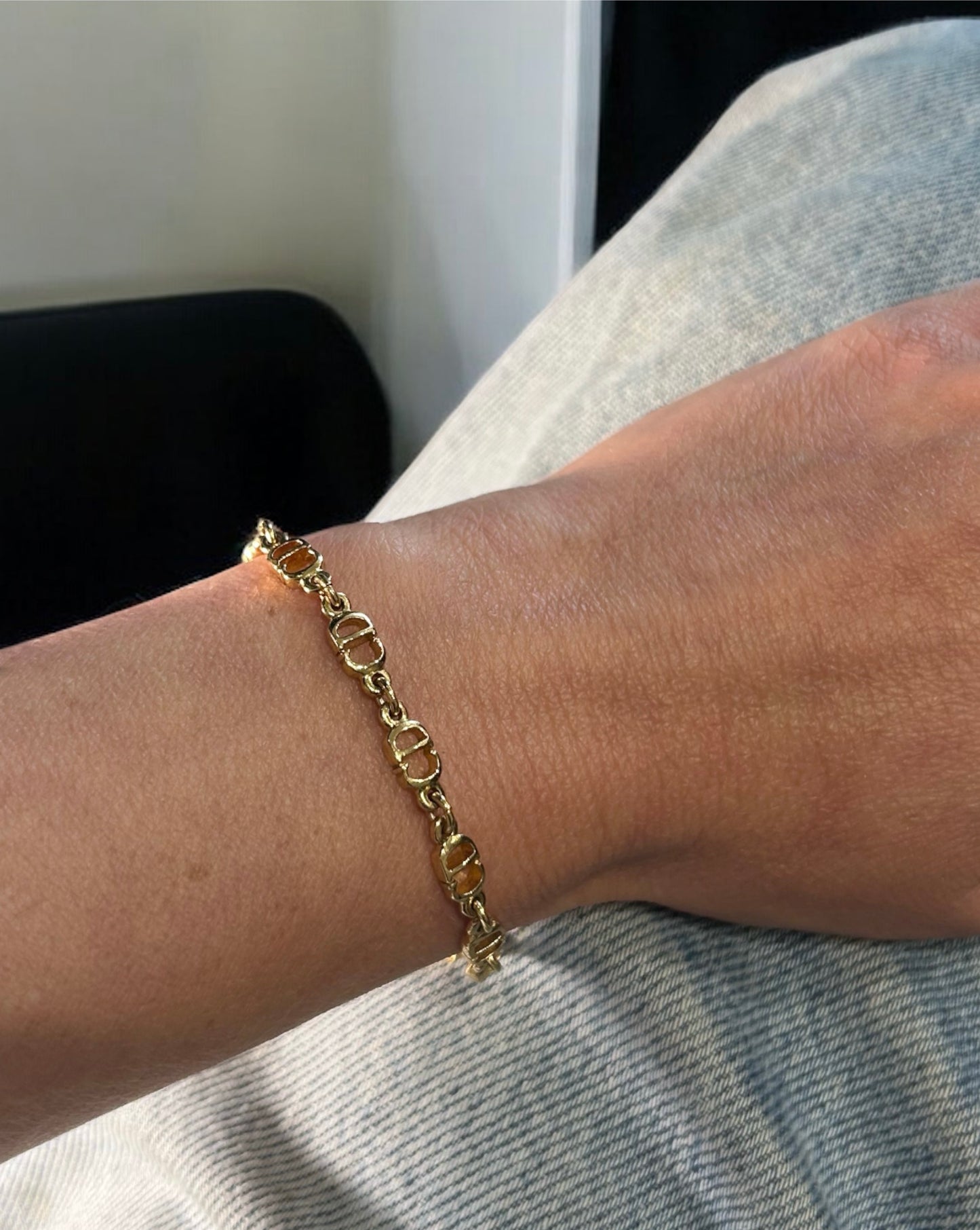 Vintage Dior Gold-Plated CD Link Bracelet