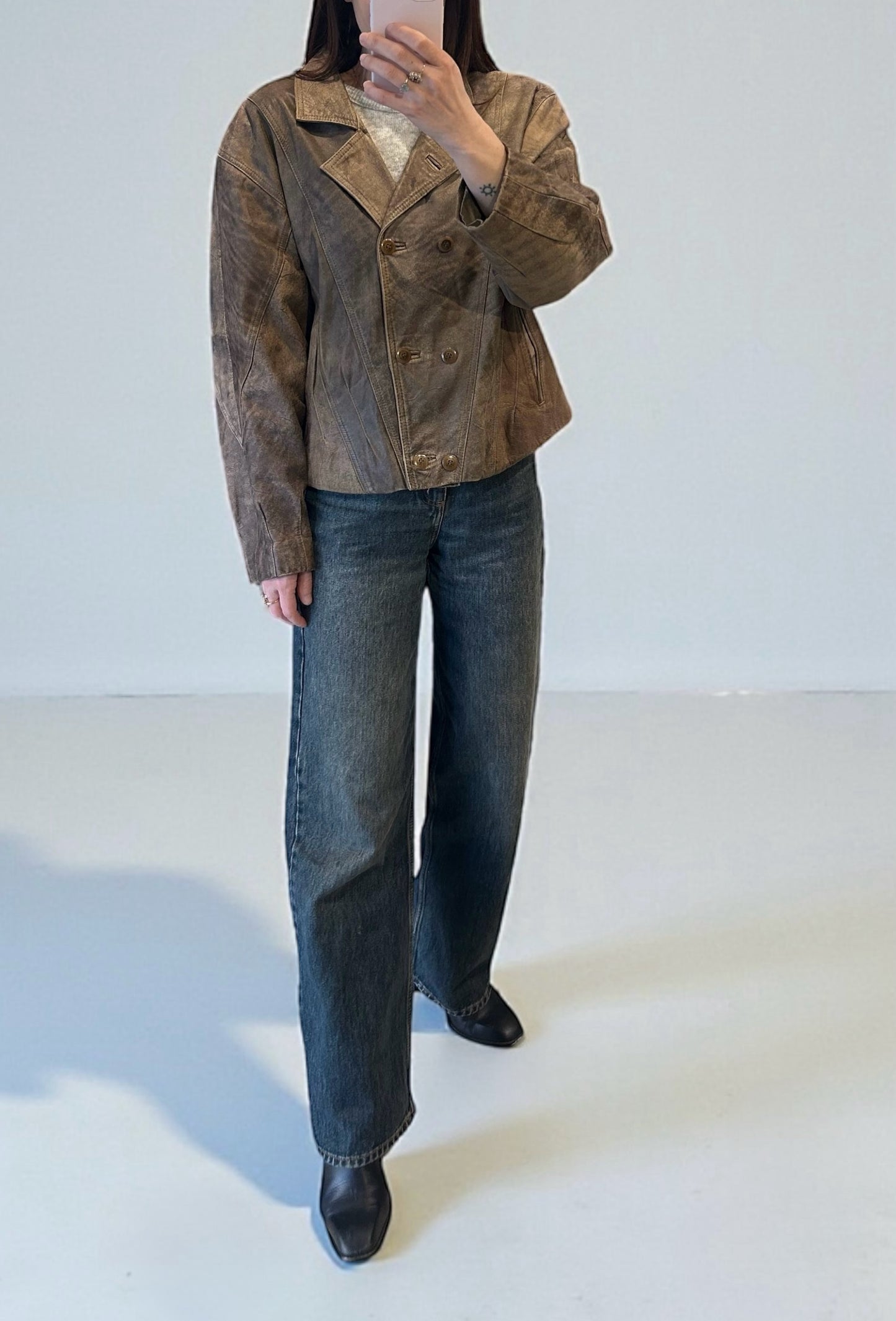 Vintage Brown Distressed Leather Jacket
