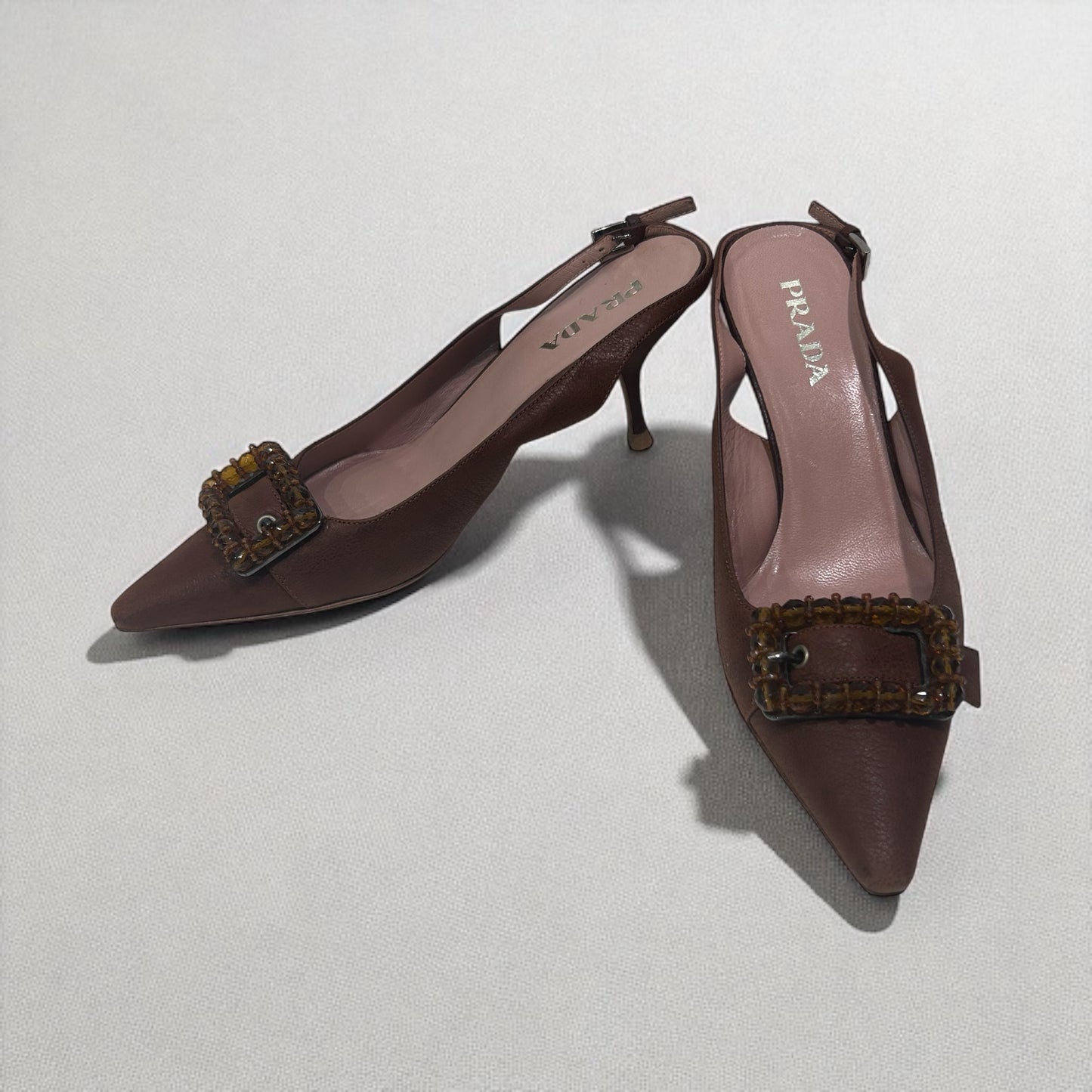 Vintage Prada leather mules