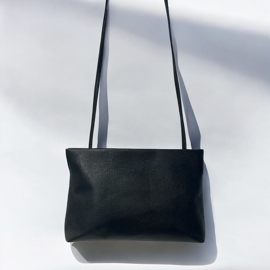 Vintage Ferragamo navy leather bag