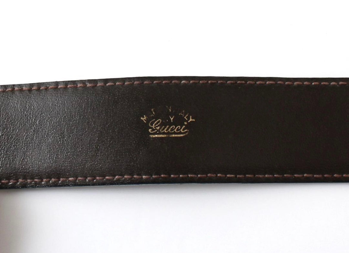 Vintage Gucci Dark brown leather belt