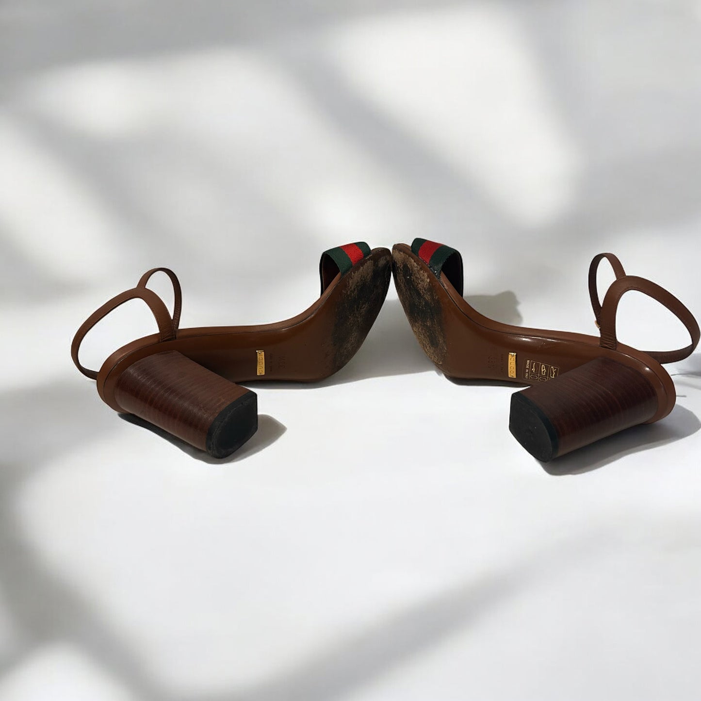 Gucci Brown Leather Horsebit Sandals