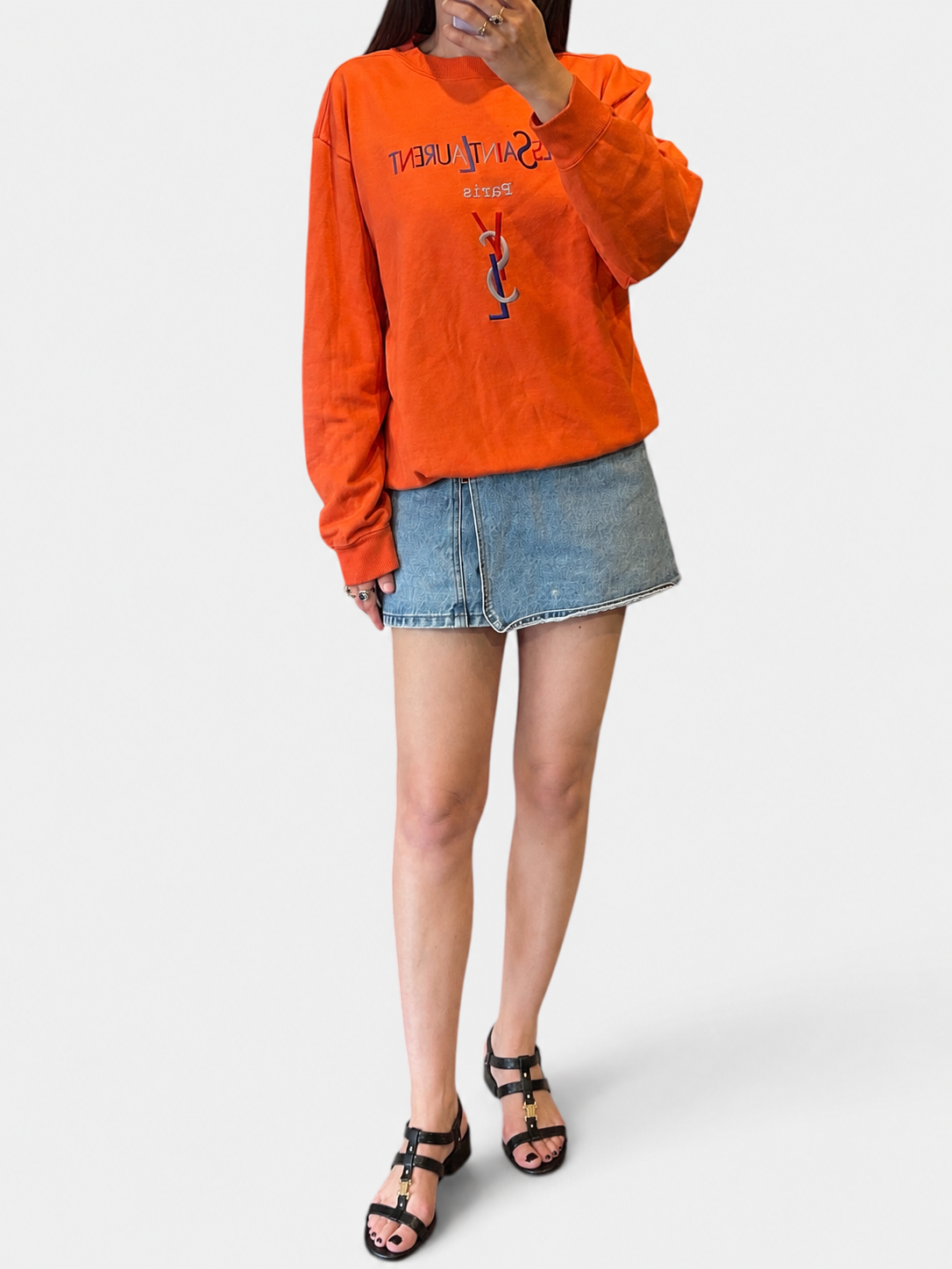 Vintage Yves Saint Laurent Logo Sweatshirt|1990s