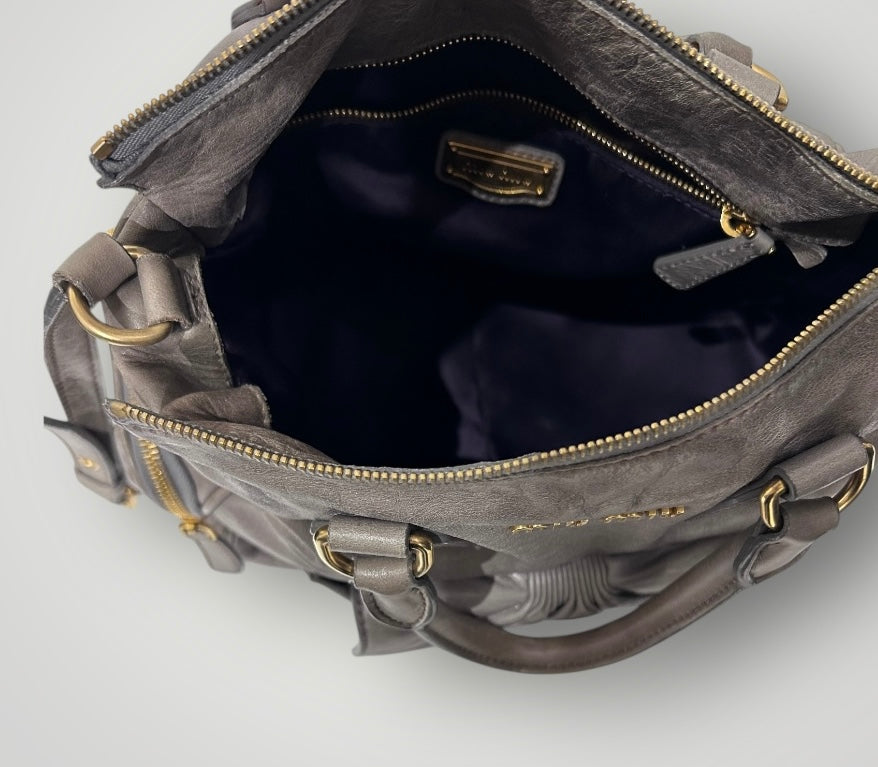 Vintage Miu Miu Leather Top Handle Bag