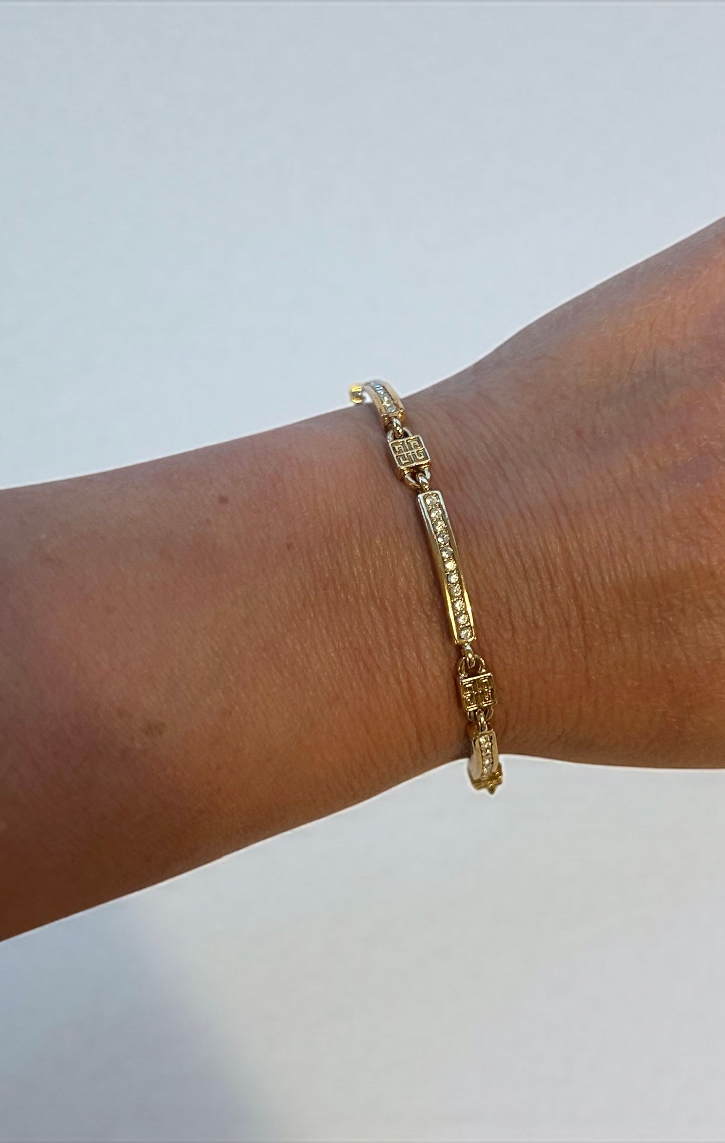 VintyGivenchy Gold-Plated Crystal Bracelet