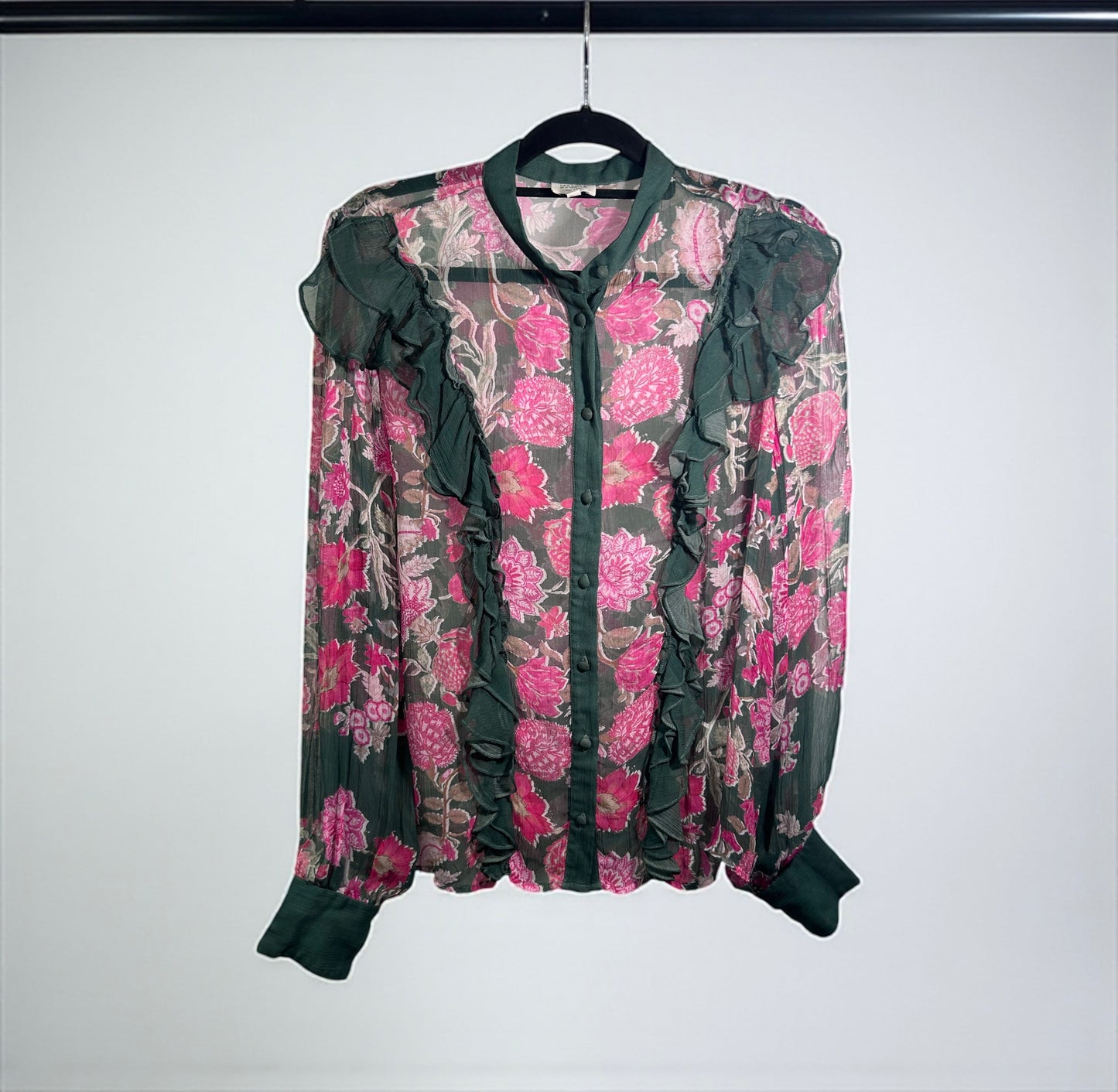 Hemant& Nandita Handmade Floral Sheer Blouse