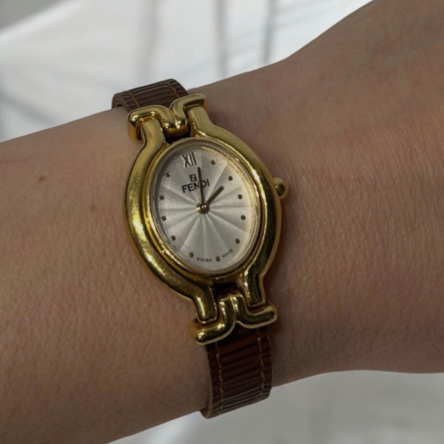 Vintage Fendi Gold Plated Watch with Interchangeable Straps