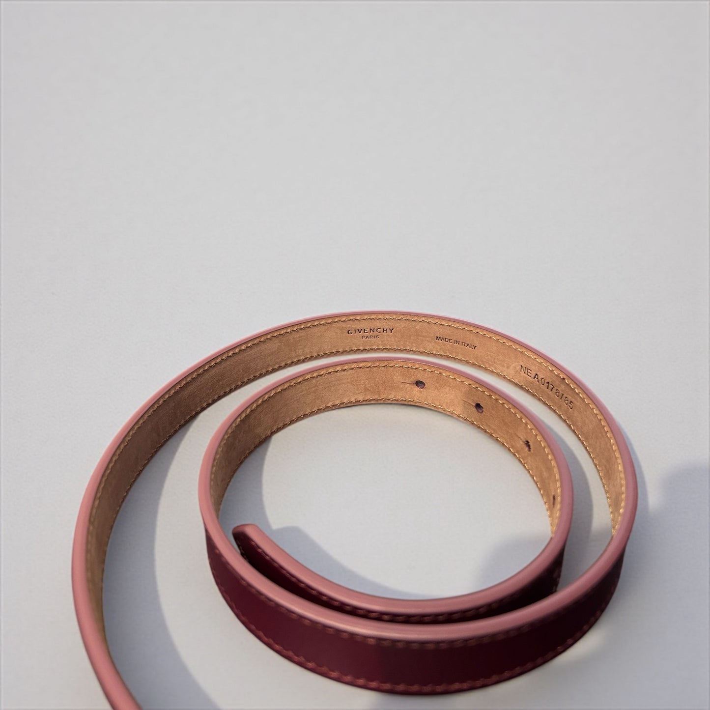 Vintage Givenchy Burgundy Leather Belt