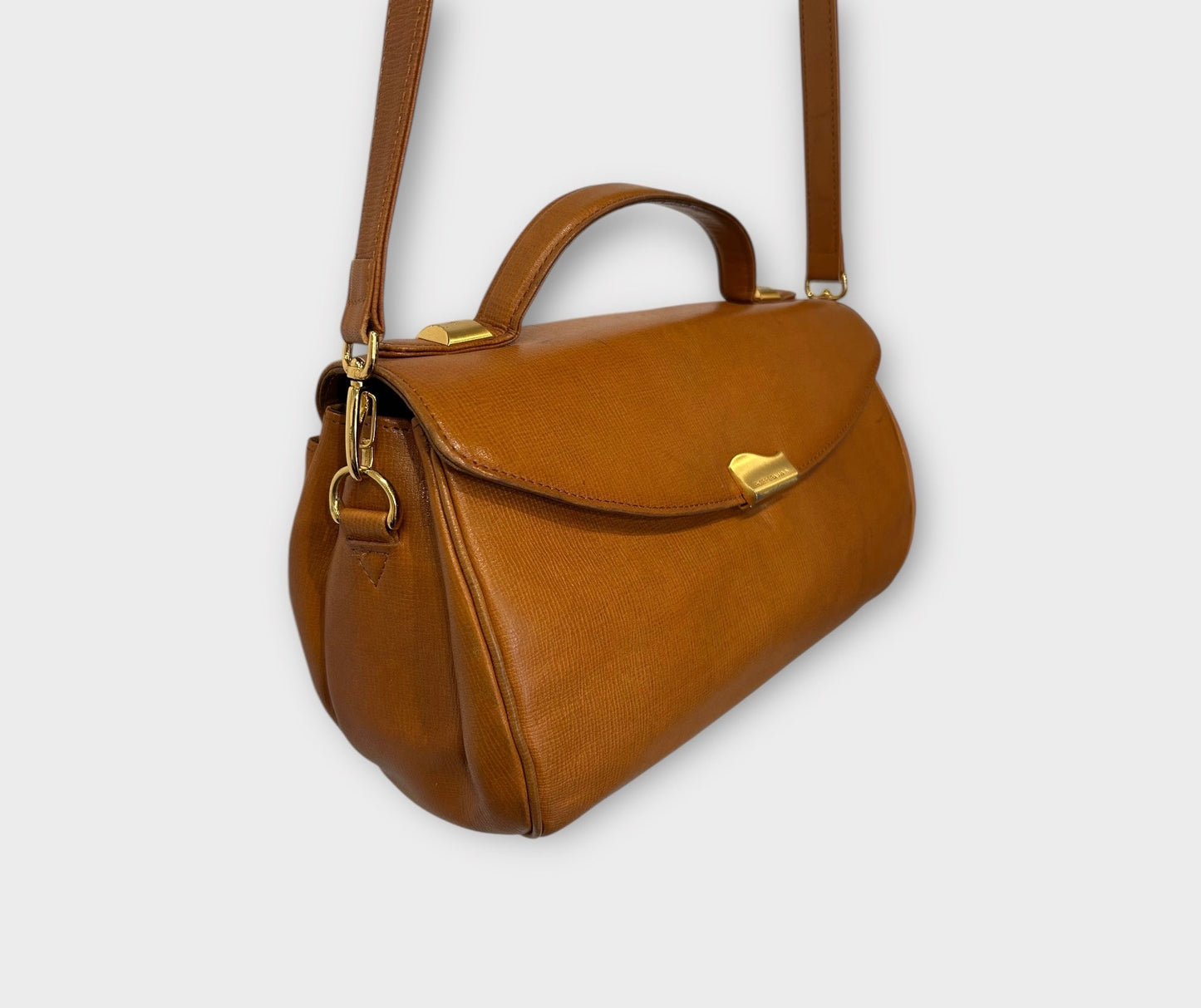Vintage 80s Pierre Balmain Camel Leather Bag