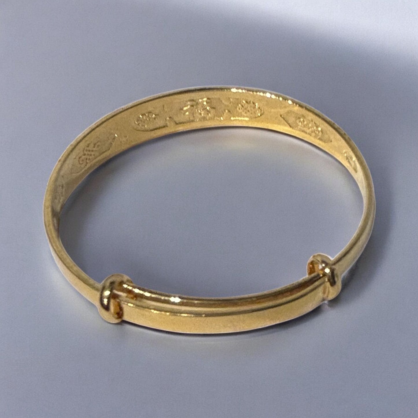 Vintage Gold-Tone Engraved Bangle Bracelet