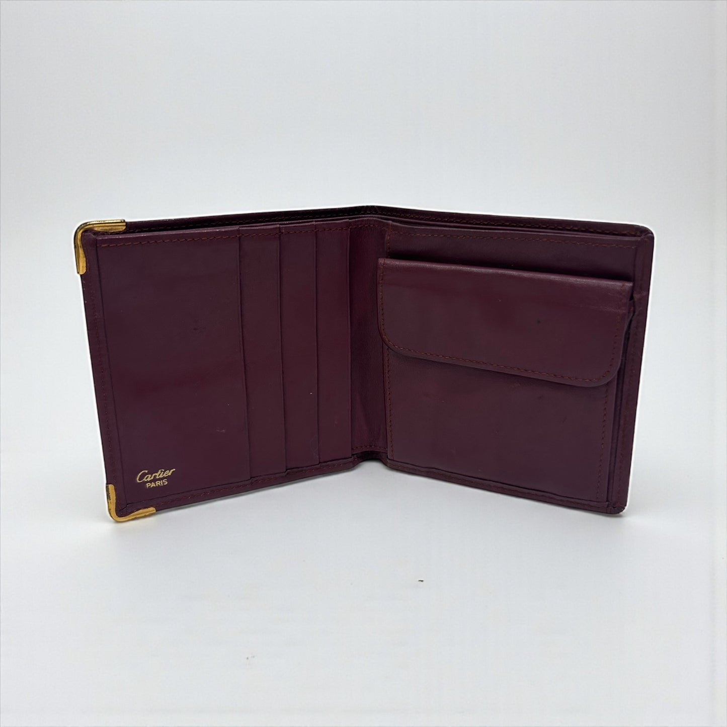 Vintage Cartier Burgundy Leather Wallet