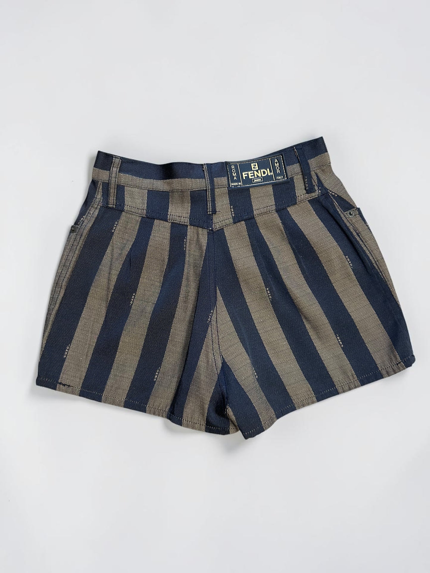 Vintage Fendi Jeans Striped High-Waisted Shorts| 1990s