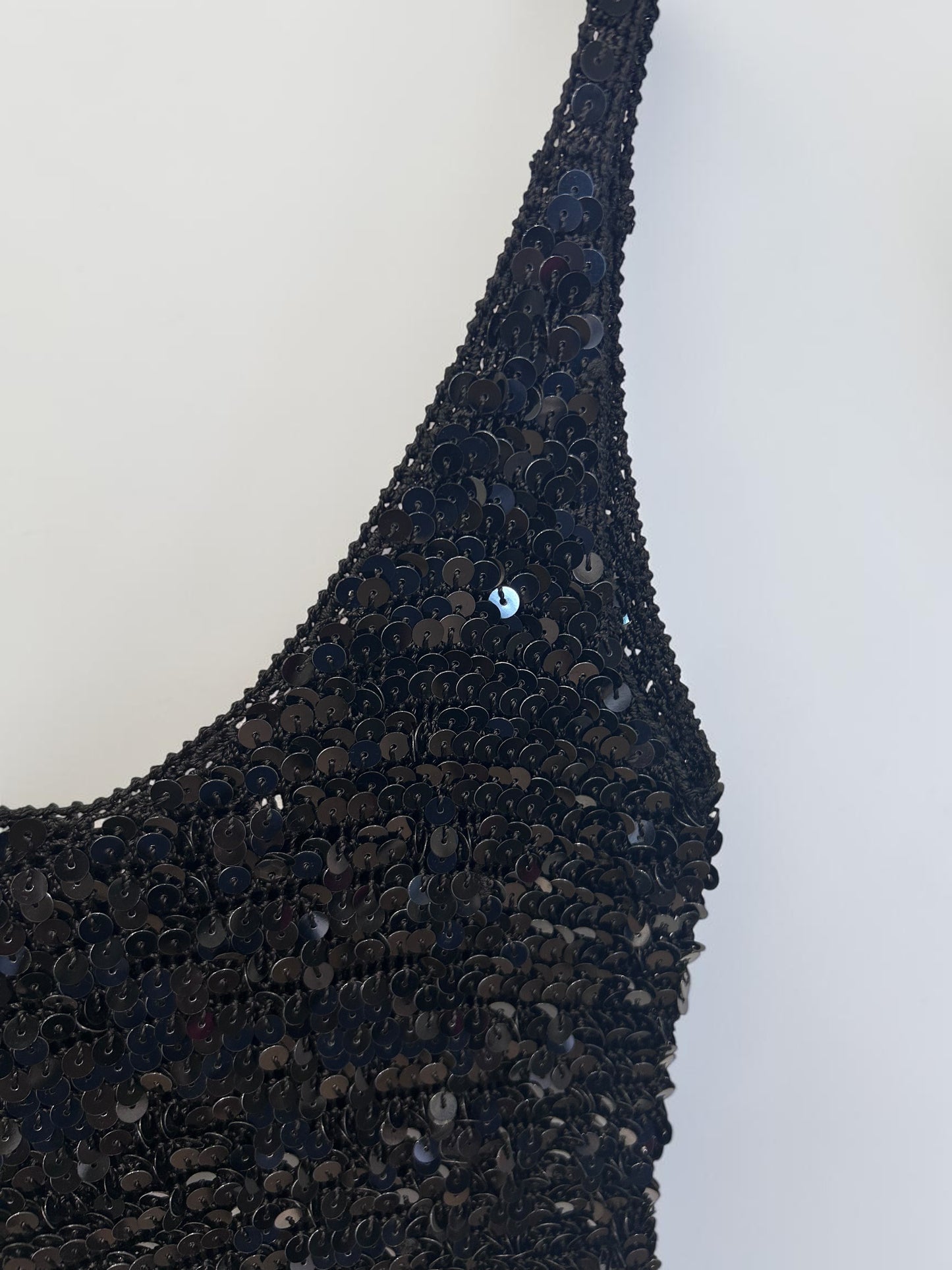 Vintage Handmade Black Sequin Camisole Top| Late 1990s