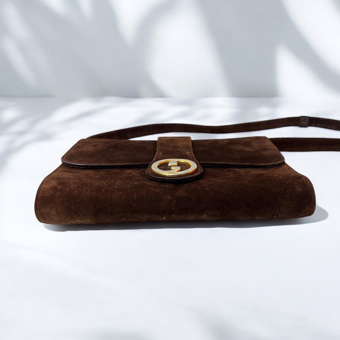 Vintage Gucci suede shoulder bag