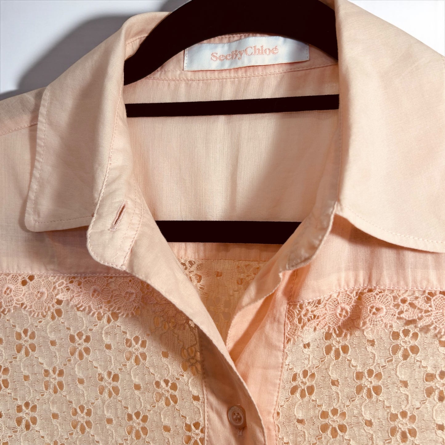 See by Chloé Lace Button-Up Blouse