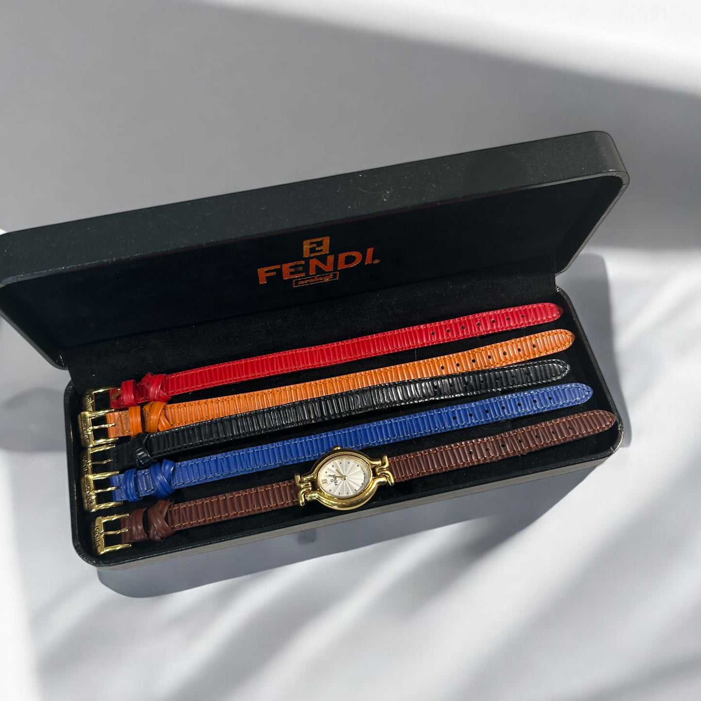 Vintage Fendi Gold Plated Watch with Interchangeable Straps