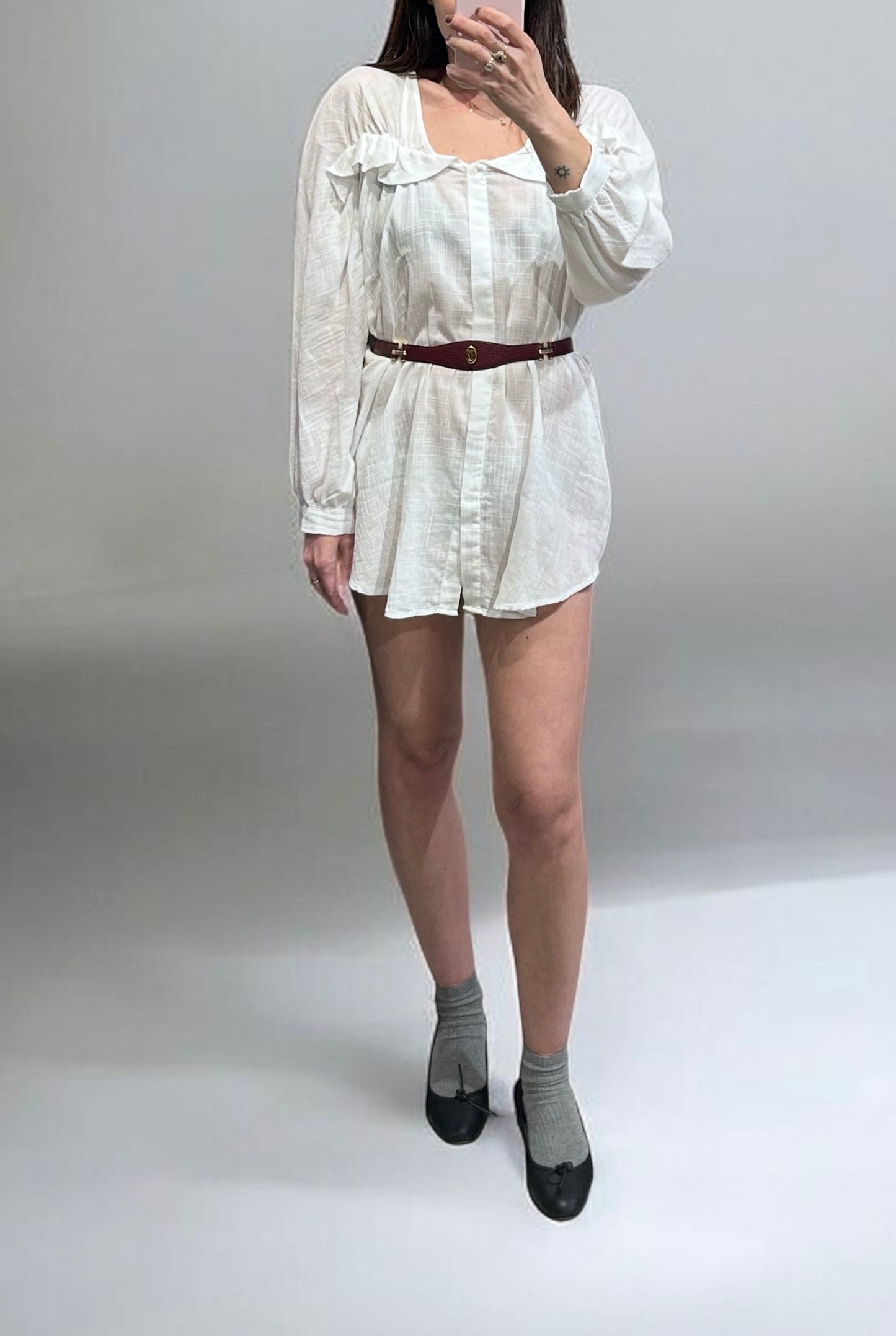 See by Chloé White Ruffle Blouse
