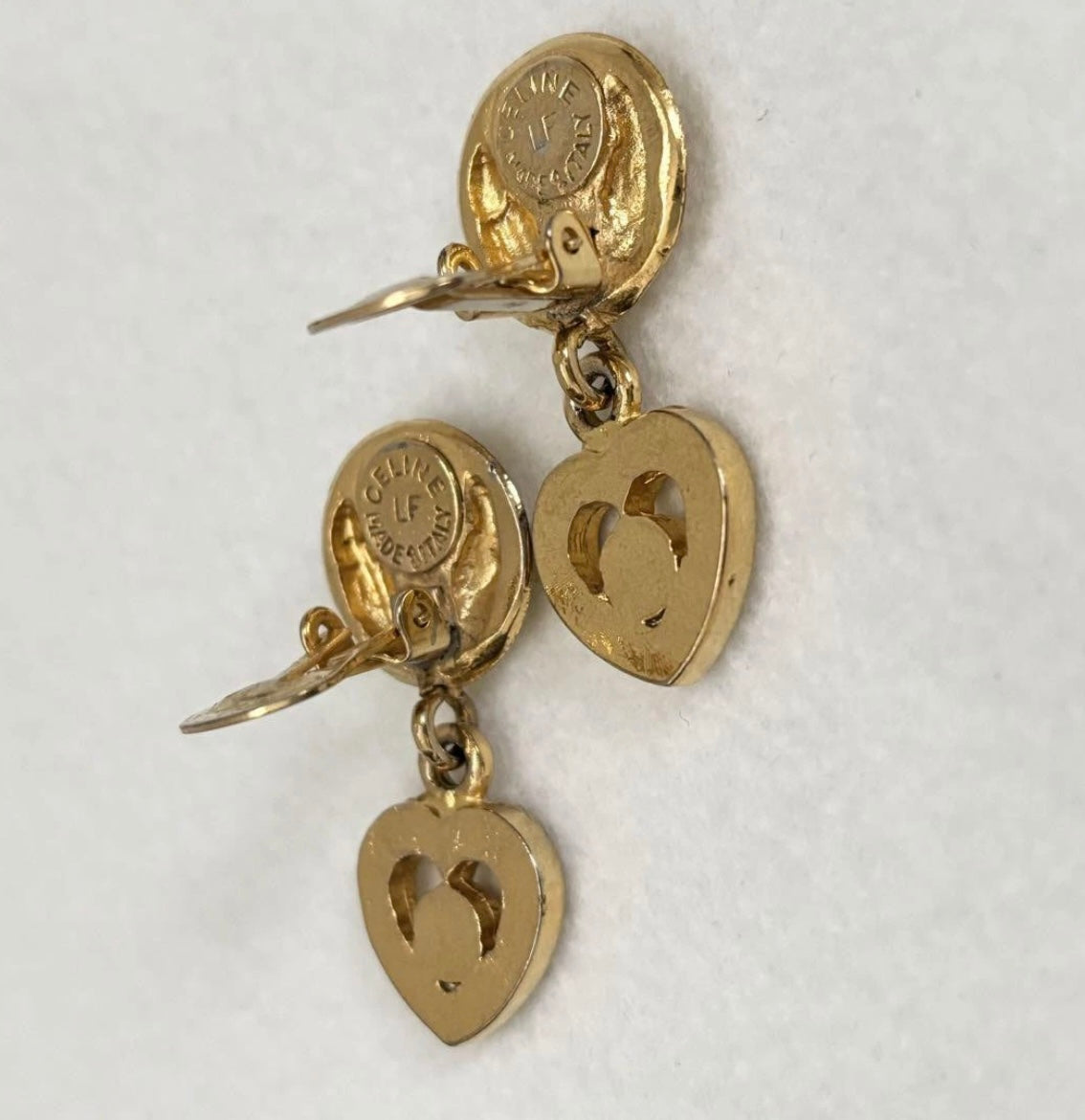 Celine 80’s Rare Heart shaped Clip On Earrings