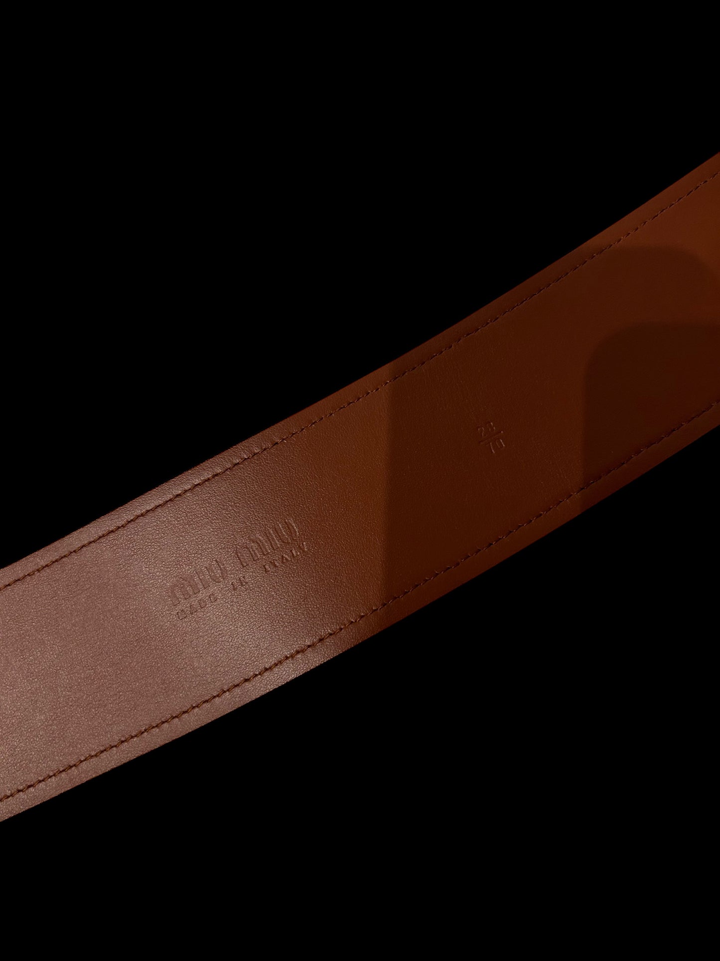 Miu Miu Engraved Leather belt
