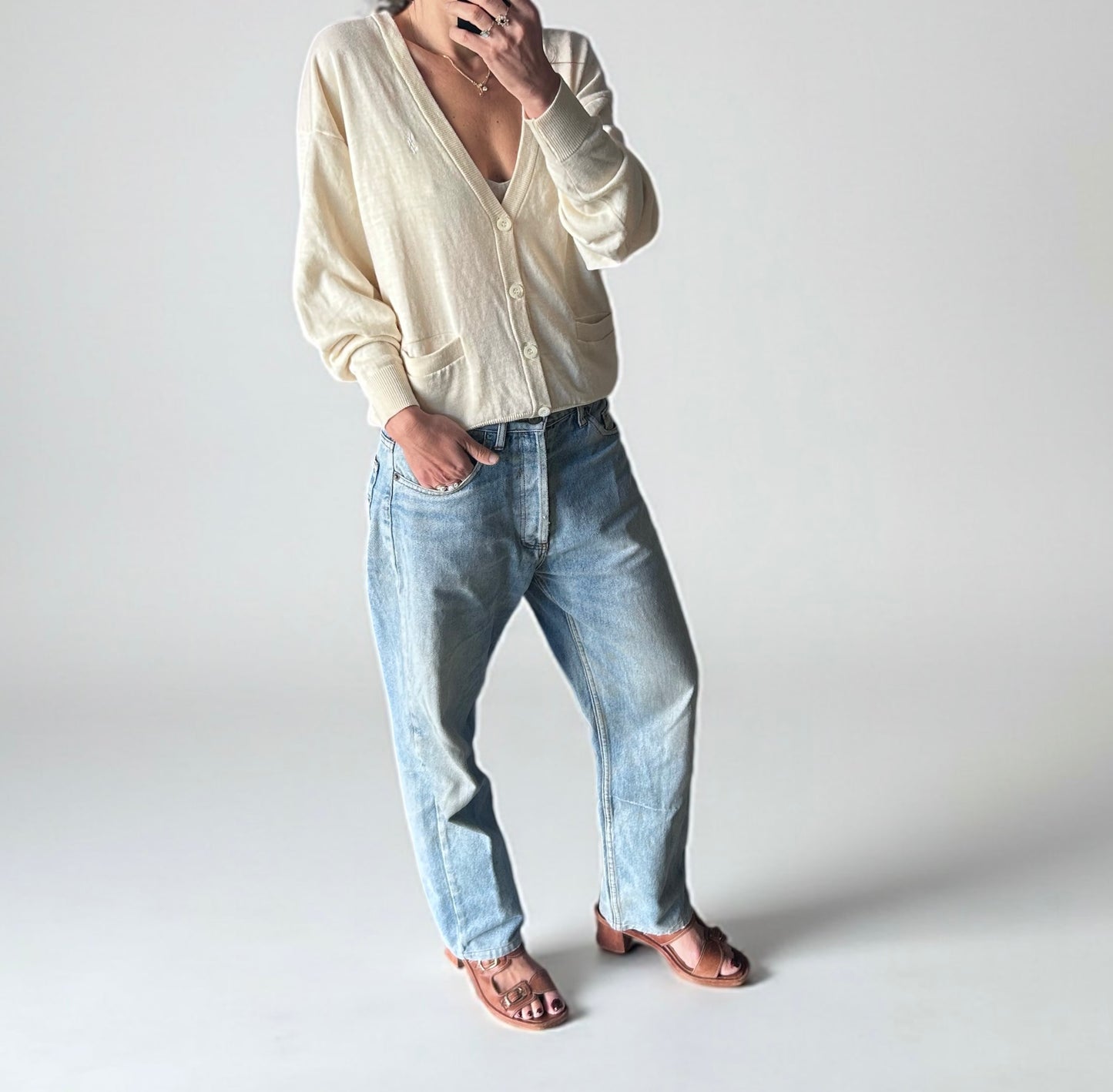 Vintage Yves Saint Laurent Cream Cardigan
