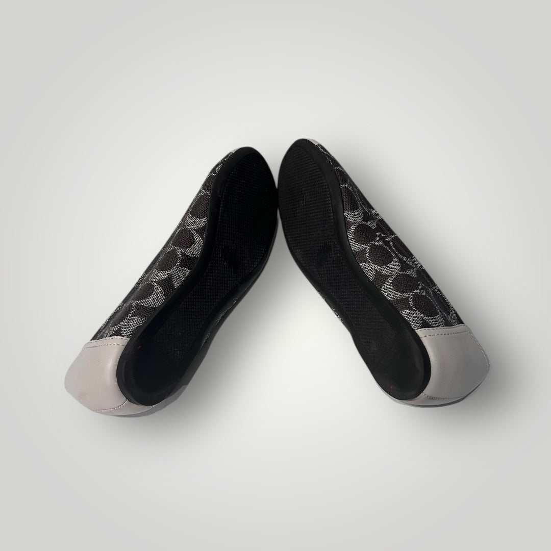 Coach Signature Canvas & Leather Ballet Flats