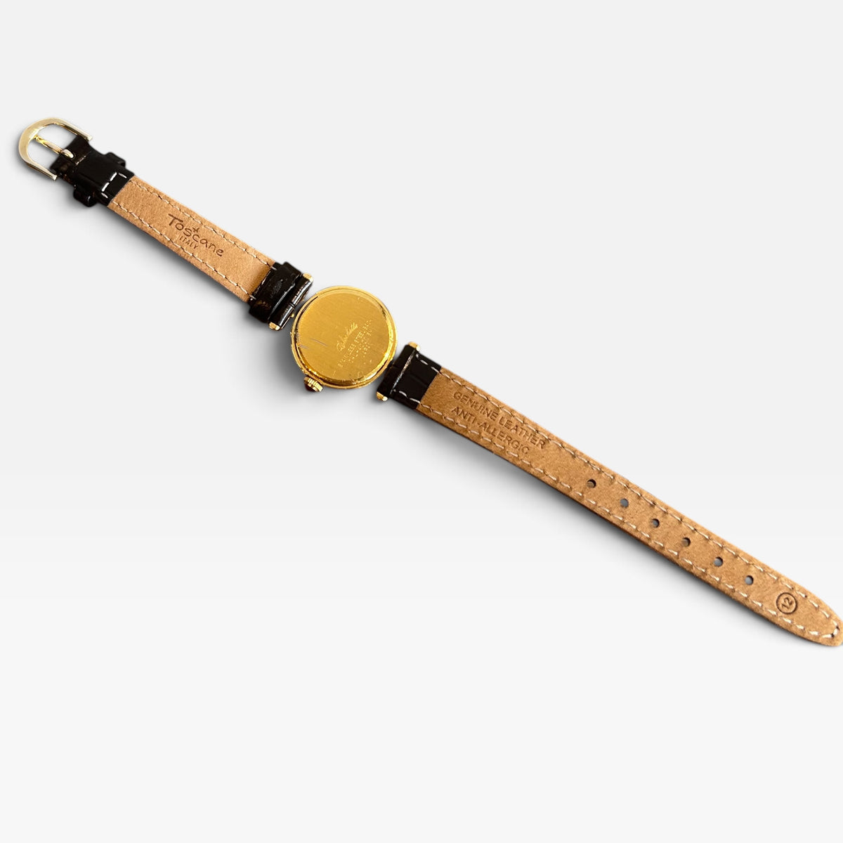 Vintage Clochette Gold-Tone Leather Strap Watch | 1990s