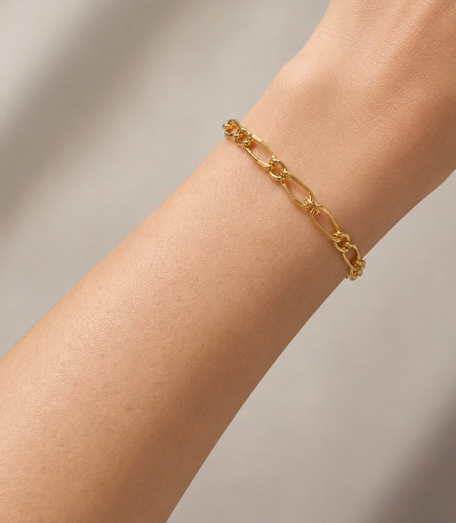 Vintage Pierre Cardin Gold-Plated Chain Bracelet with Logo Charm | 1990s