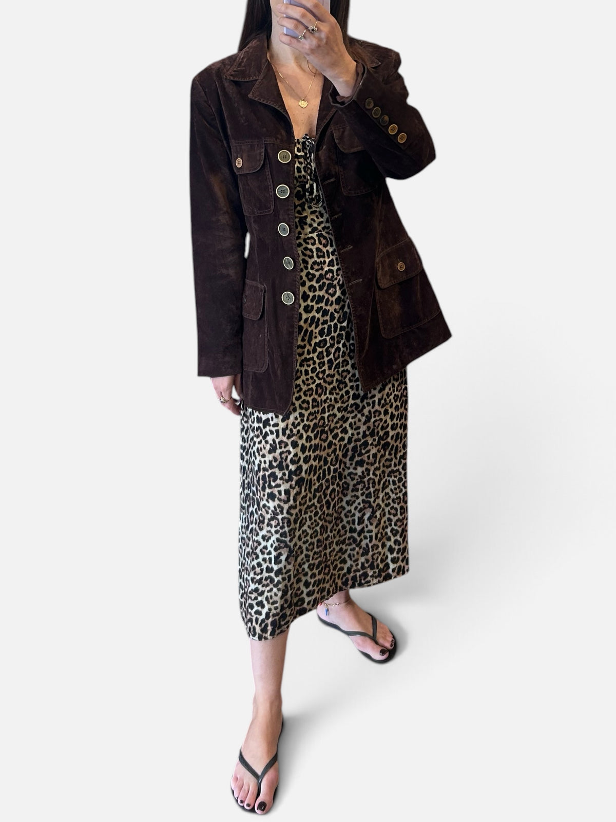 Vintage Suede Chocolate Brown Jacket| Early 2000s