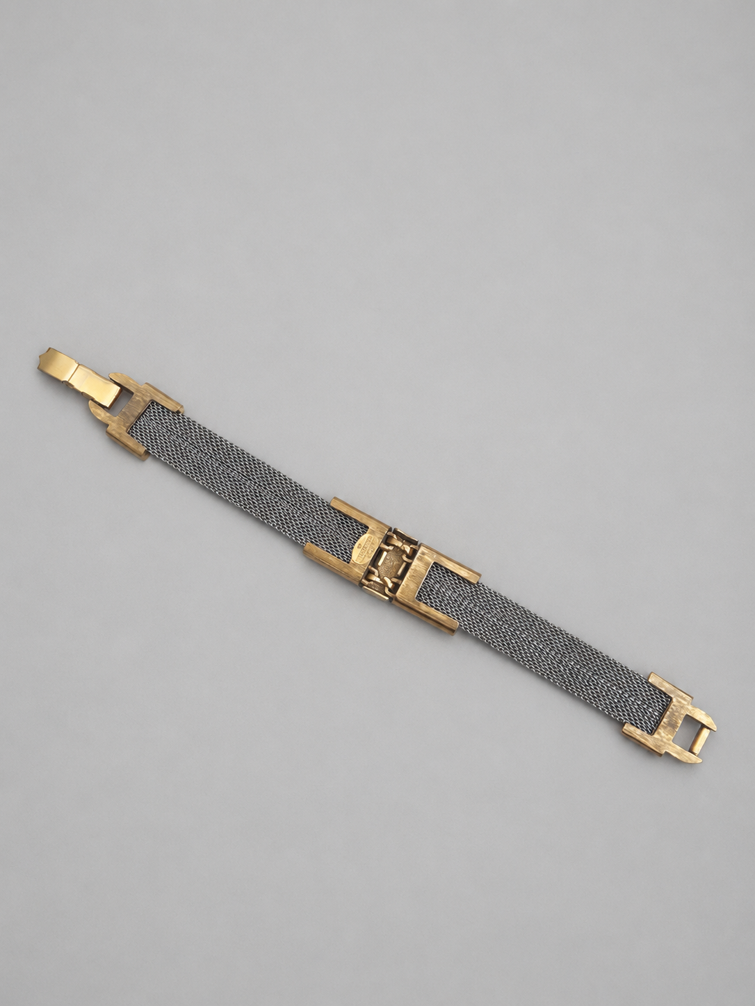 Vintage Givenchy Two-Tone Mesh Greek G Bracelet|1978