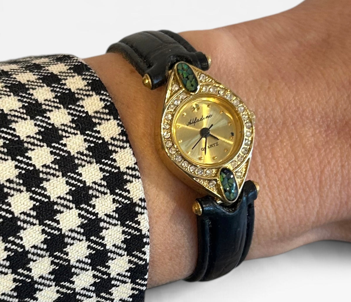 Vintage Gold Plated Embellished Watch | 1990s
